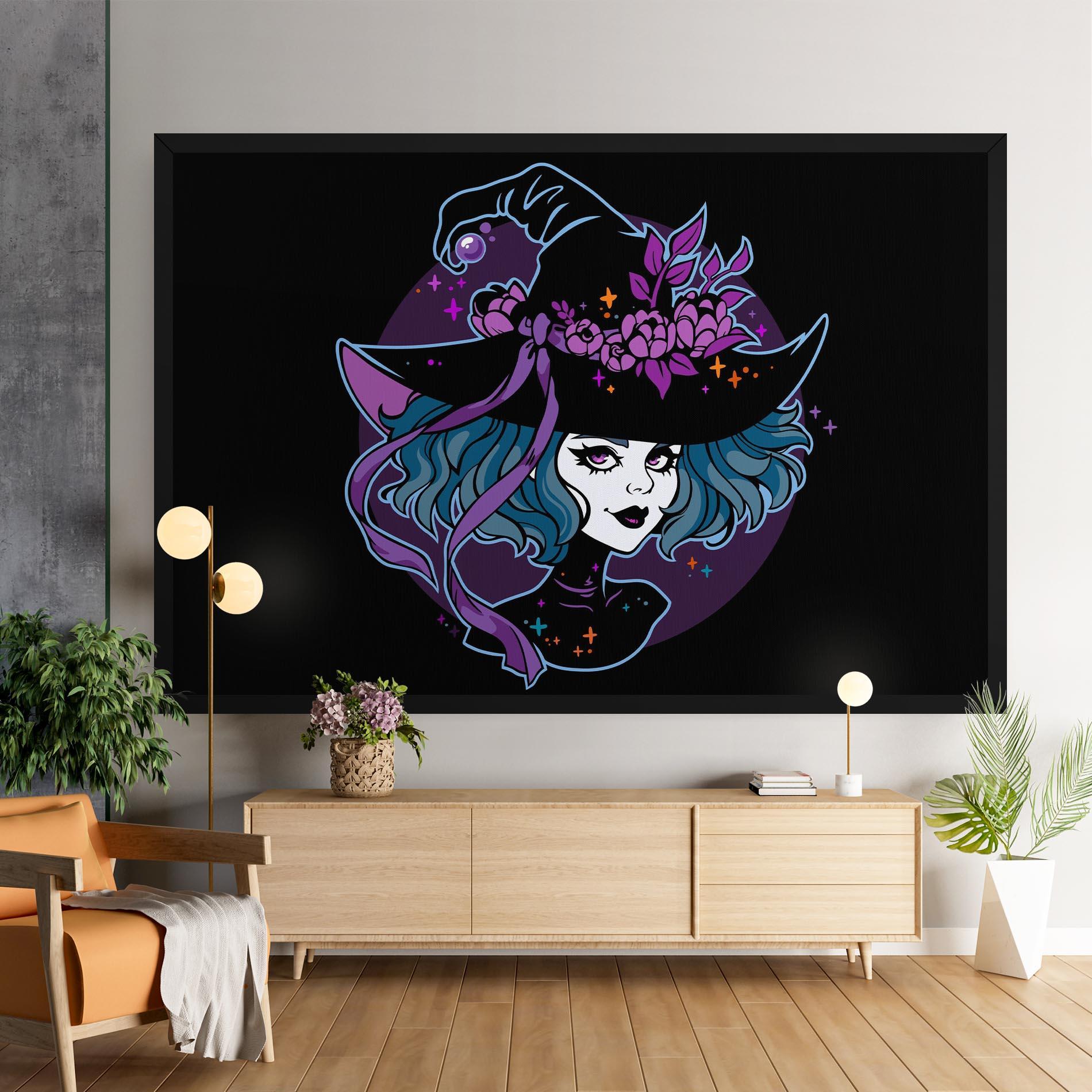 Leinwandbild Cute Purple Witch mockup 9