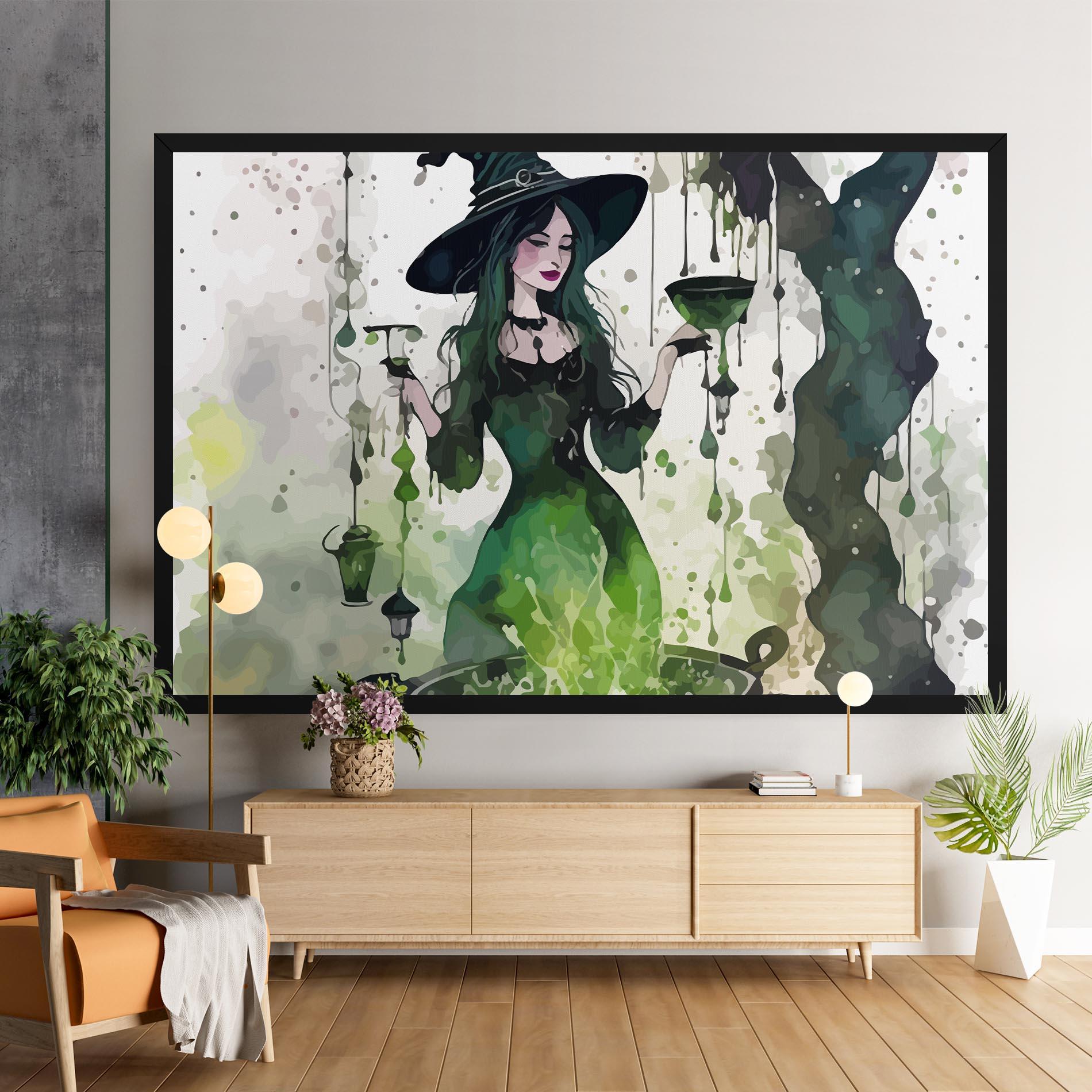 Leinwandbild Green Light Witch mockup 9