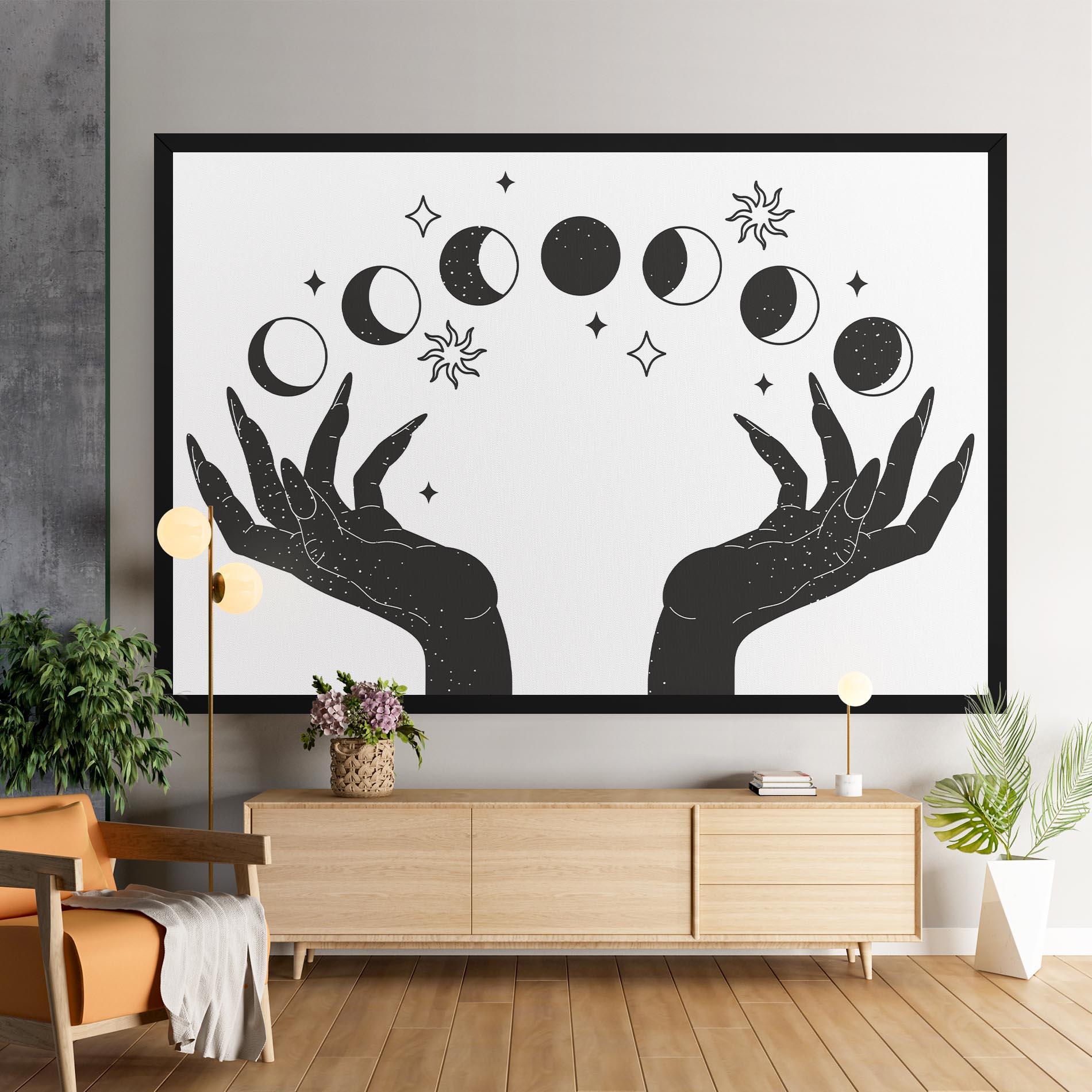 Leinwandbild Magic Moon Hands mockup 9