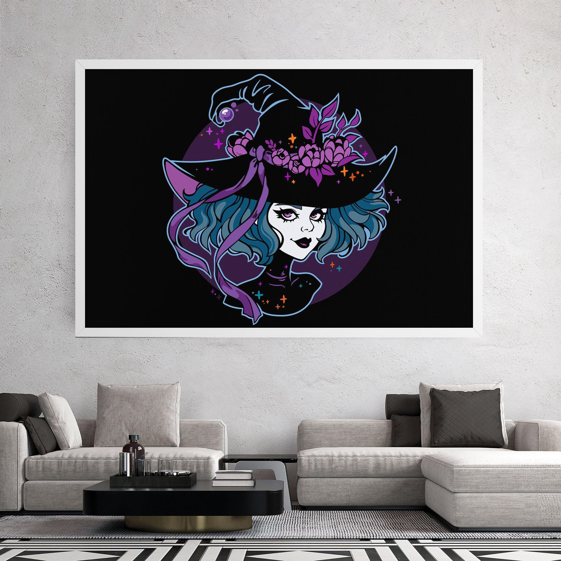 Leinwandbild Cute Purple Witch mockup 2