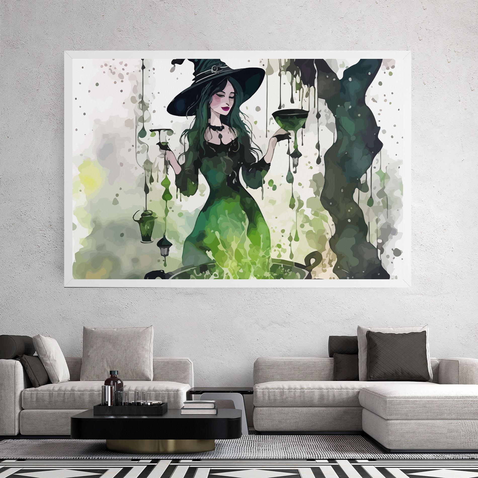 Leinwandbild Green Light Witch mockup 2