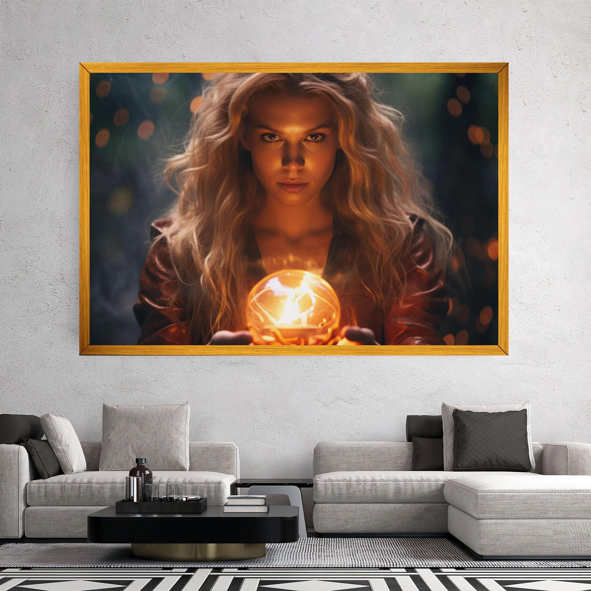 Leinwandbild Beautiful Woman Witch mockup 2