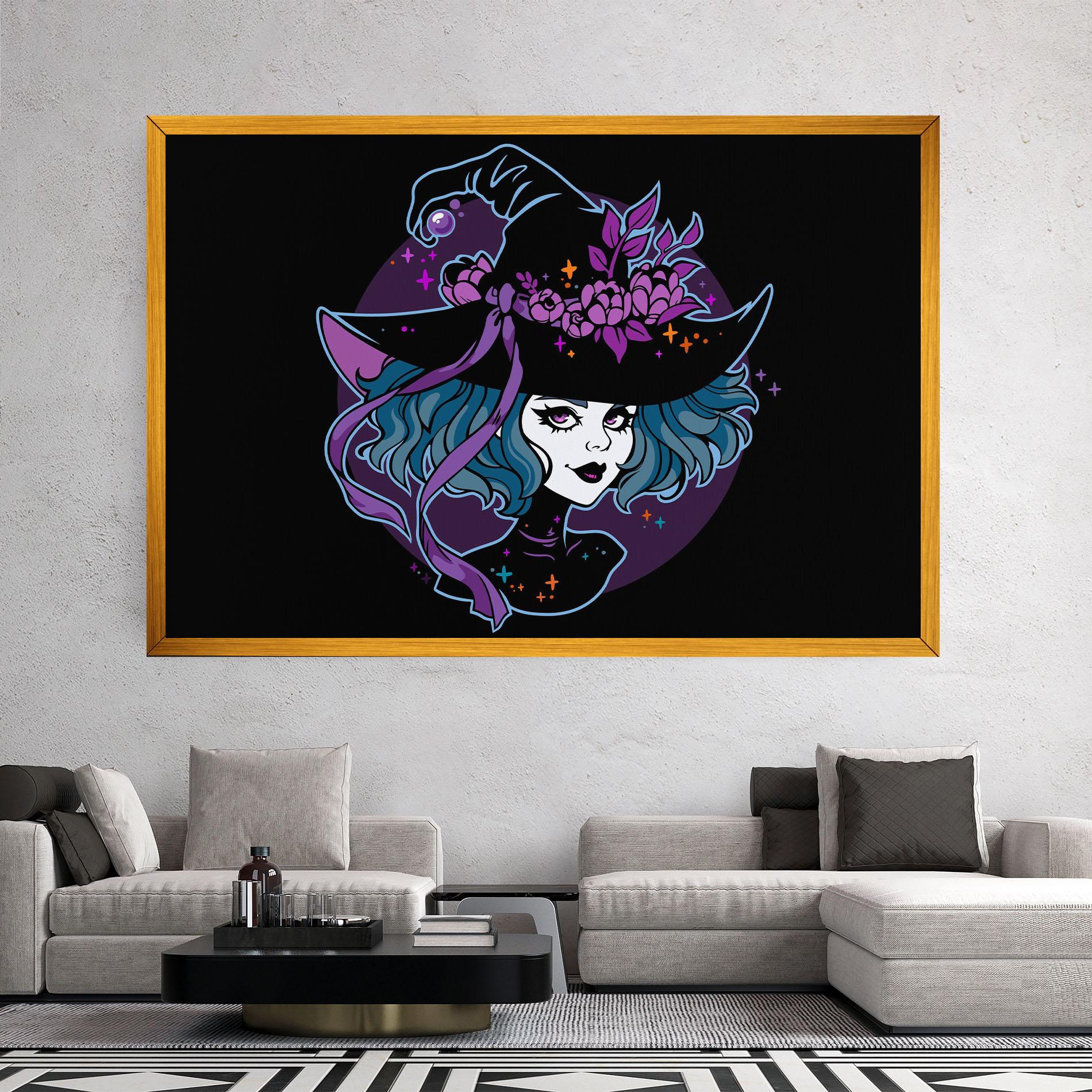 Leinwandbild Cute Purple Witch mockup 2