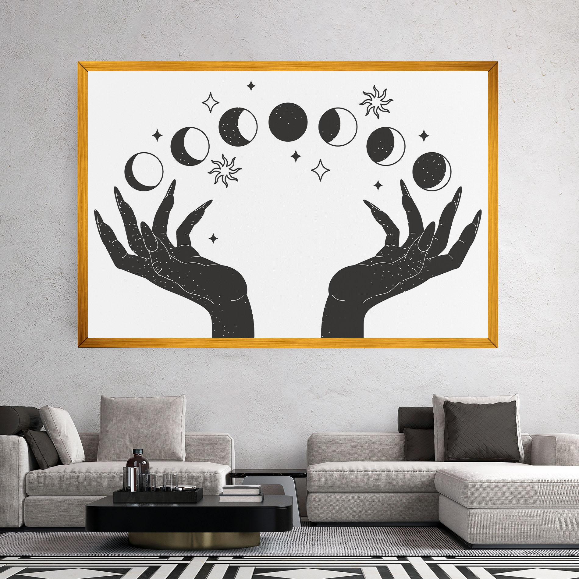 Leinwandbild Magic Moon Hands mockup 2