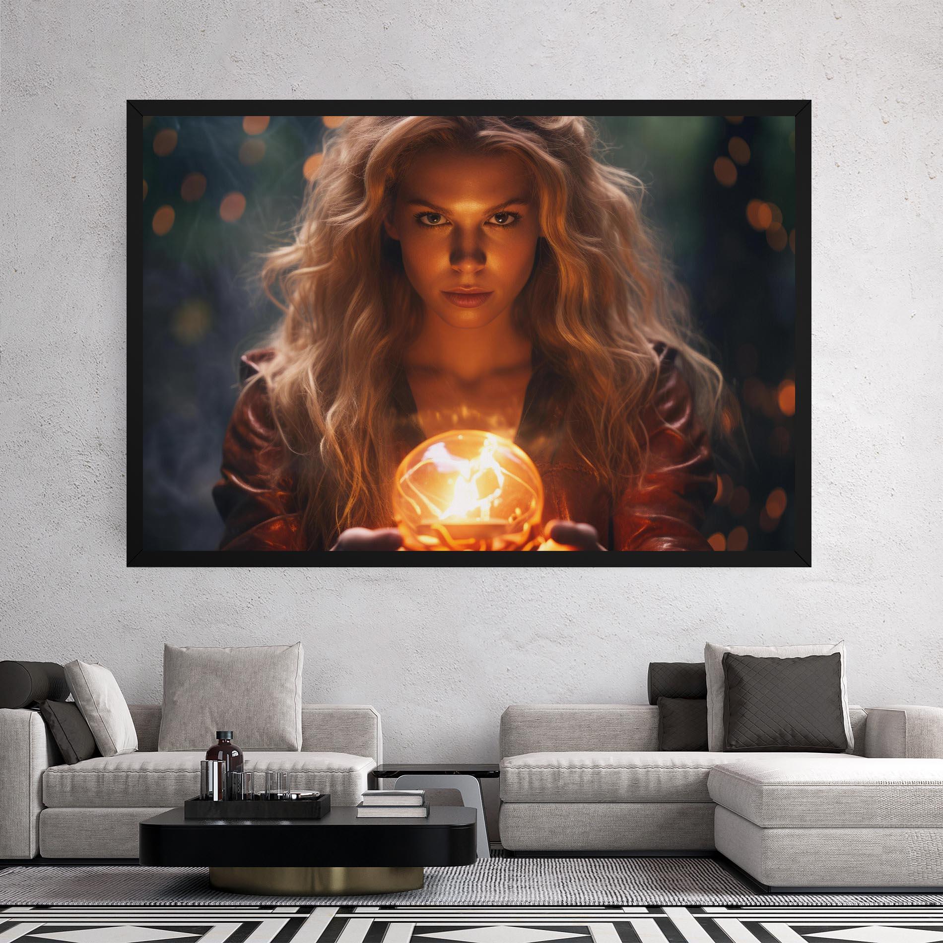 Leinwandbild Beautiful Woman Witch mockup 2