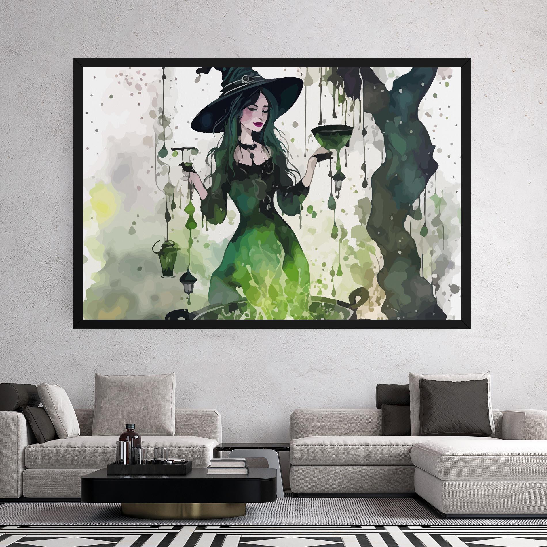 Leinwandbild Green Light Witch mockup 2