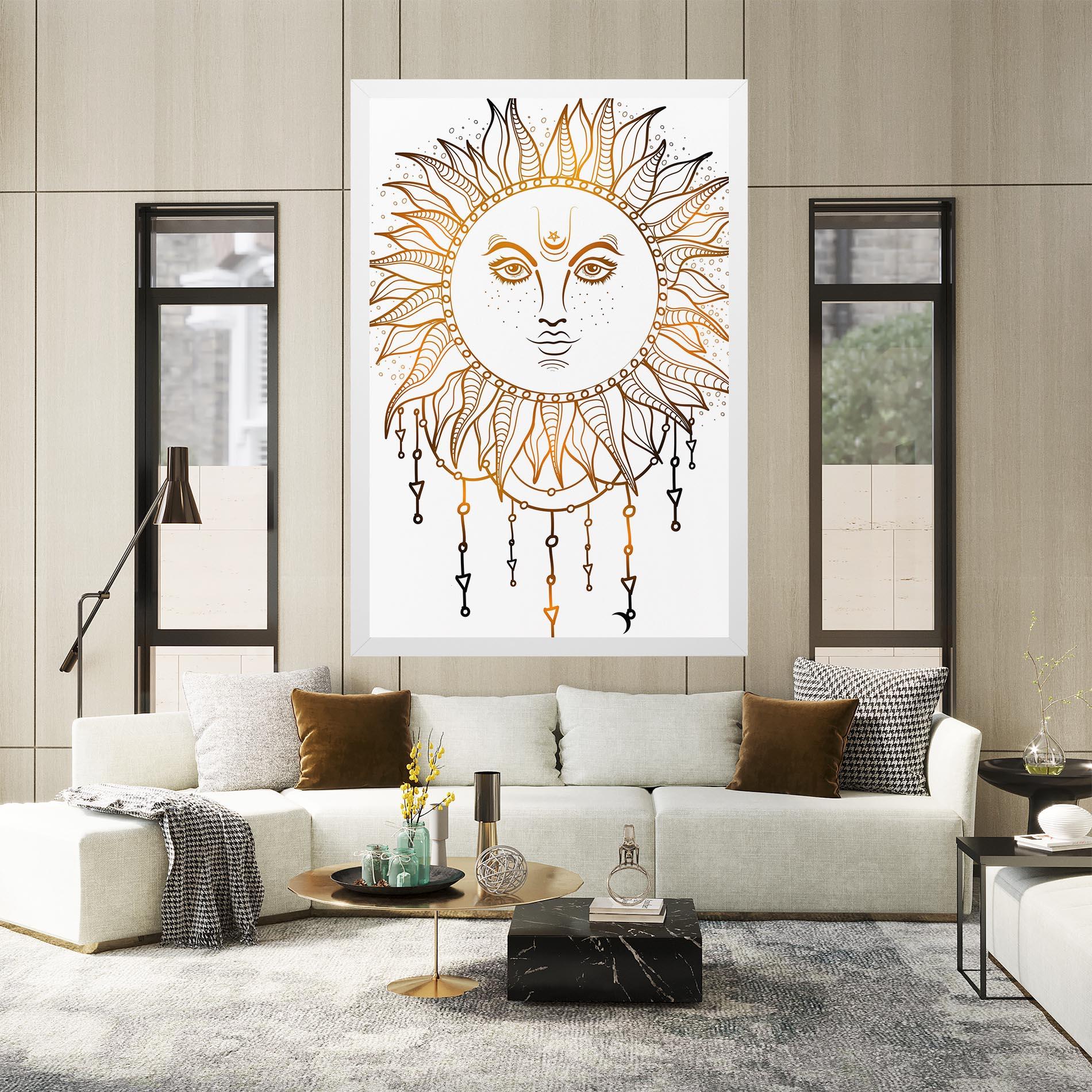 Leinwandbild Gold Sun Face mockup 2