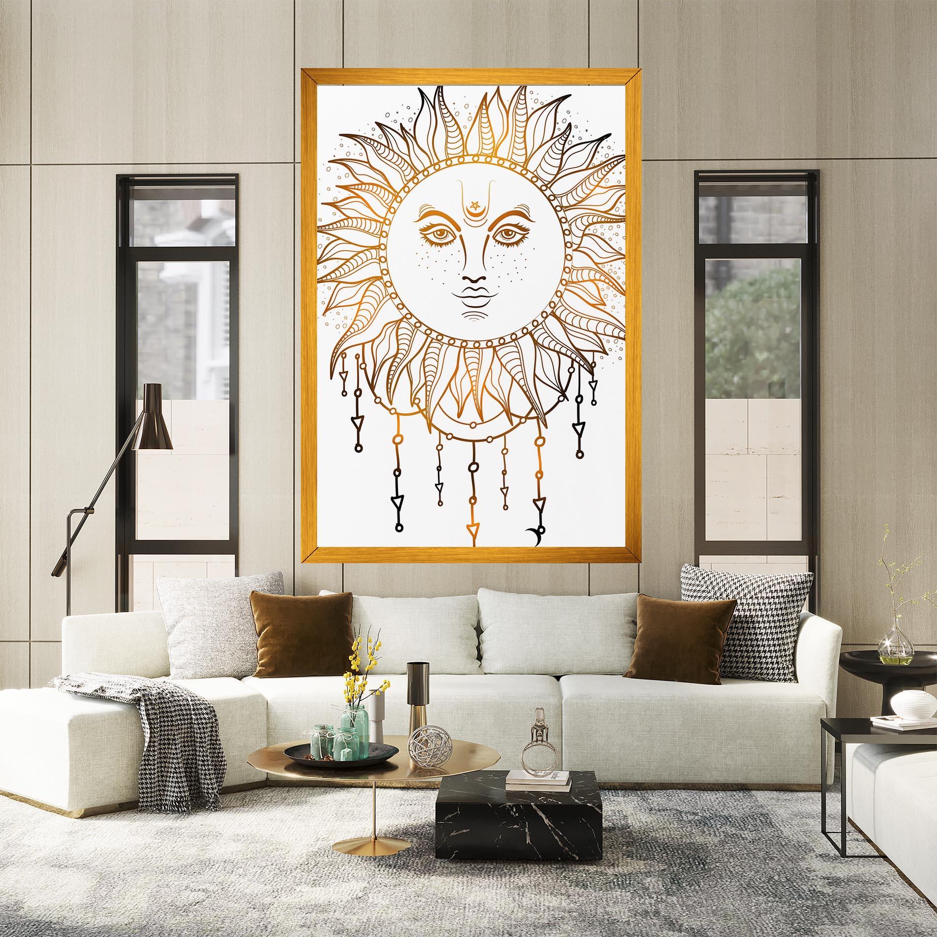 Leinwandbild Gold Sun Face mockup 2
