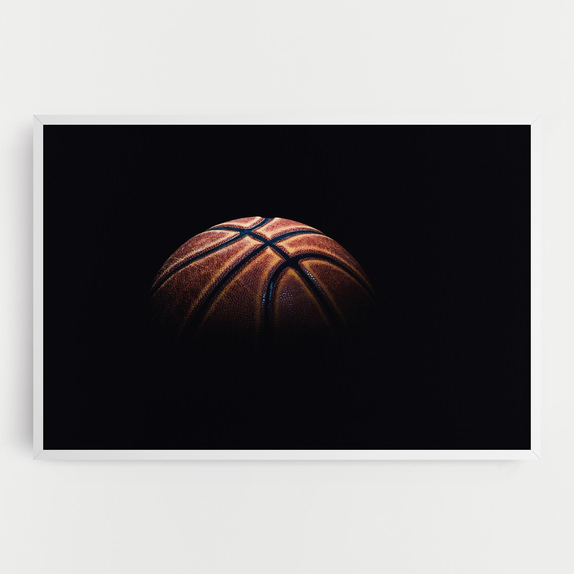 Leinwandbild Basketball Ball In Dark mockup 0