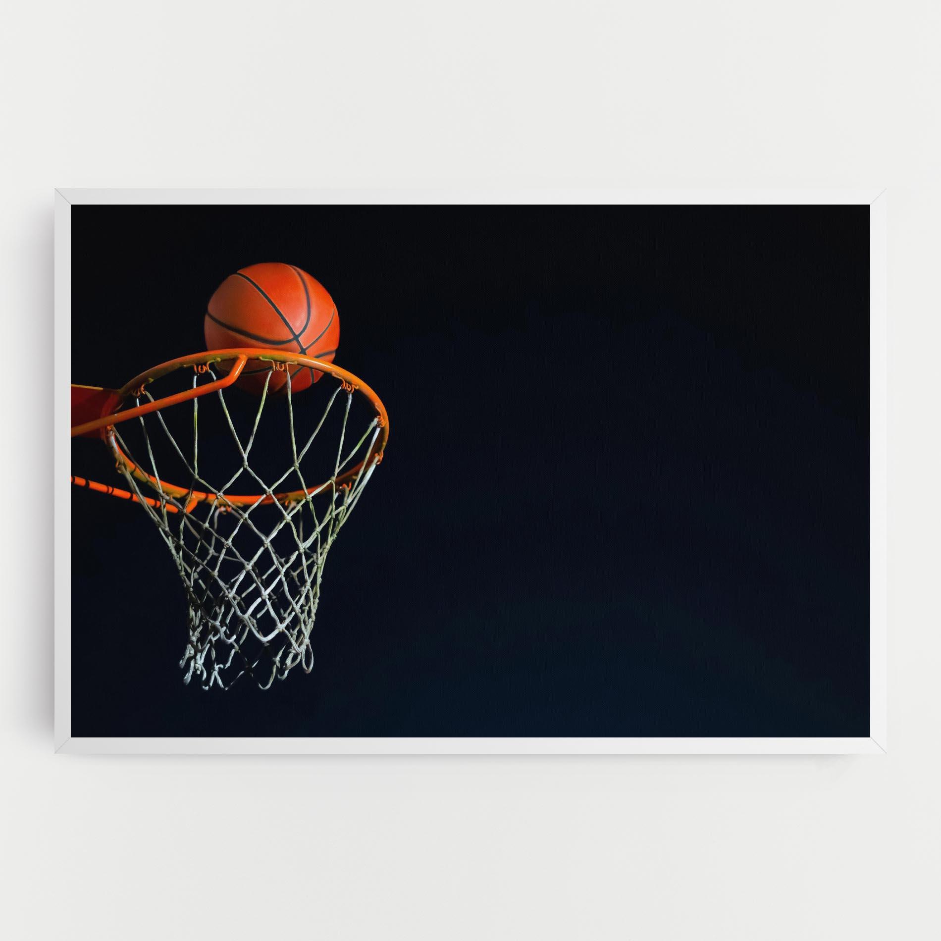 Leinwandbild Basketball Hoop On Black mockup 0