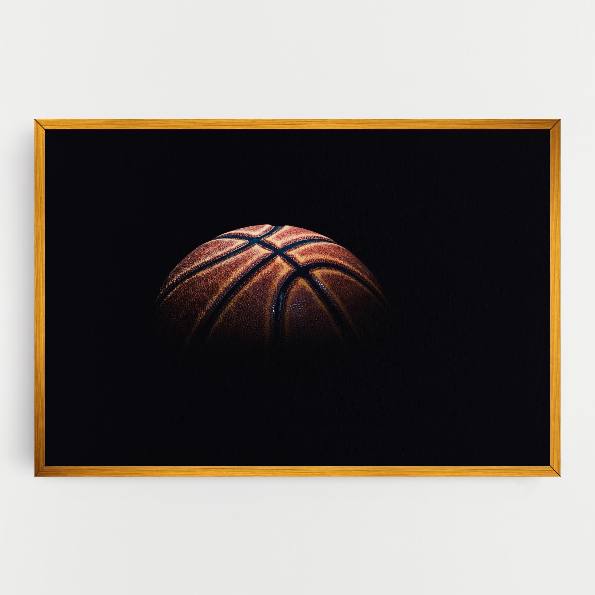 Leinwandbild Basketball Ball In Dark mockup 0