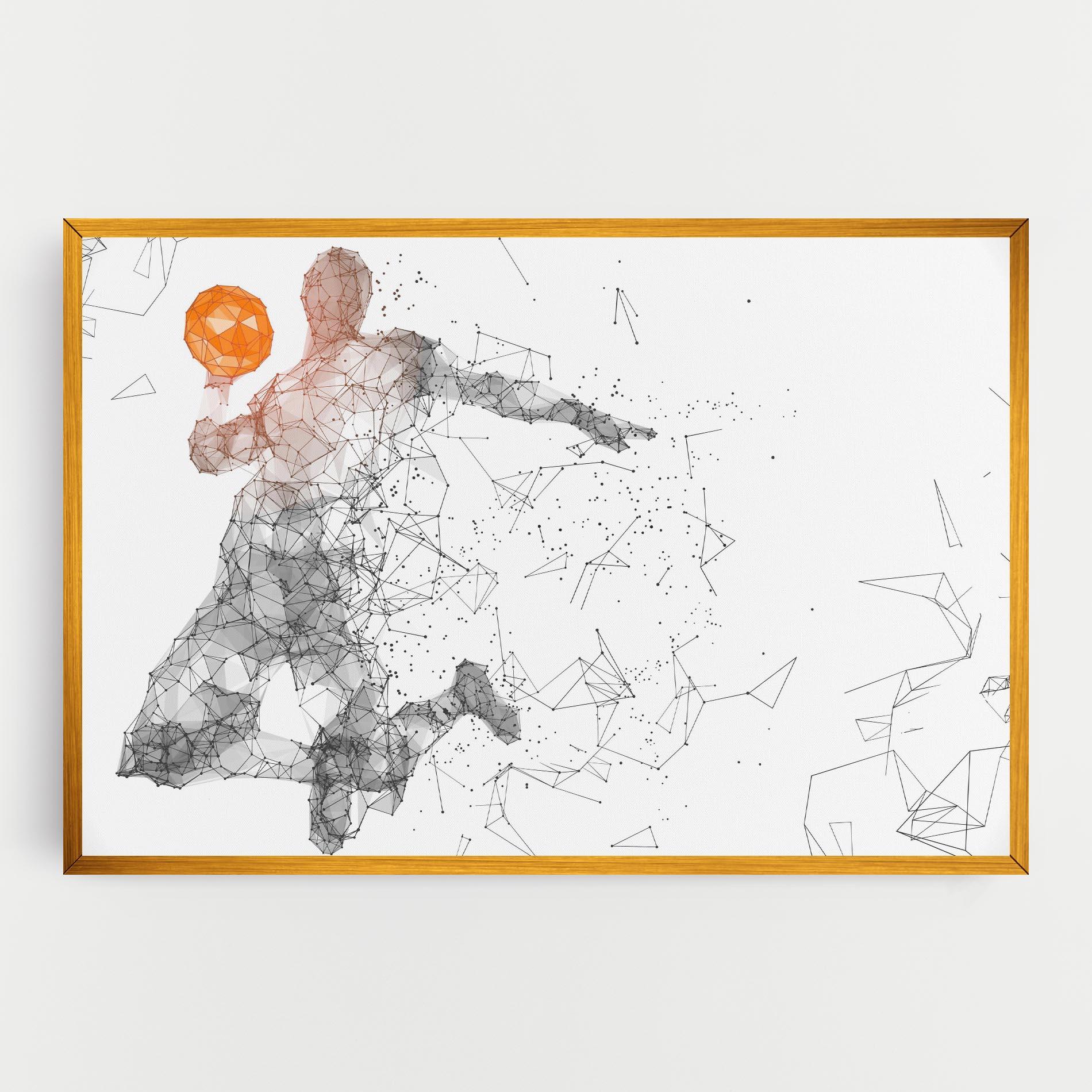 Leinwandbild Orange Line Basket mockup 0