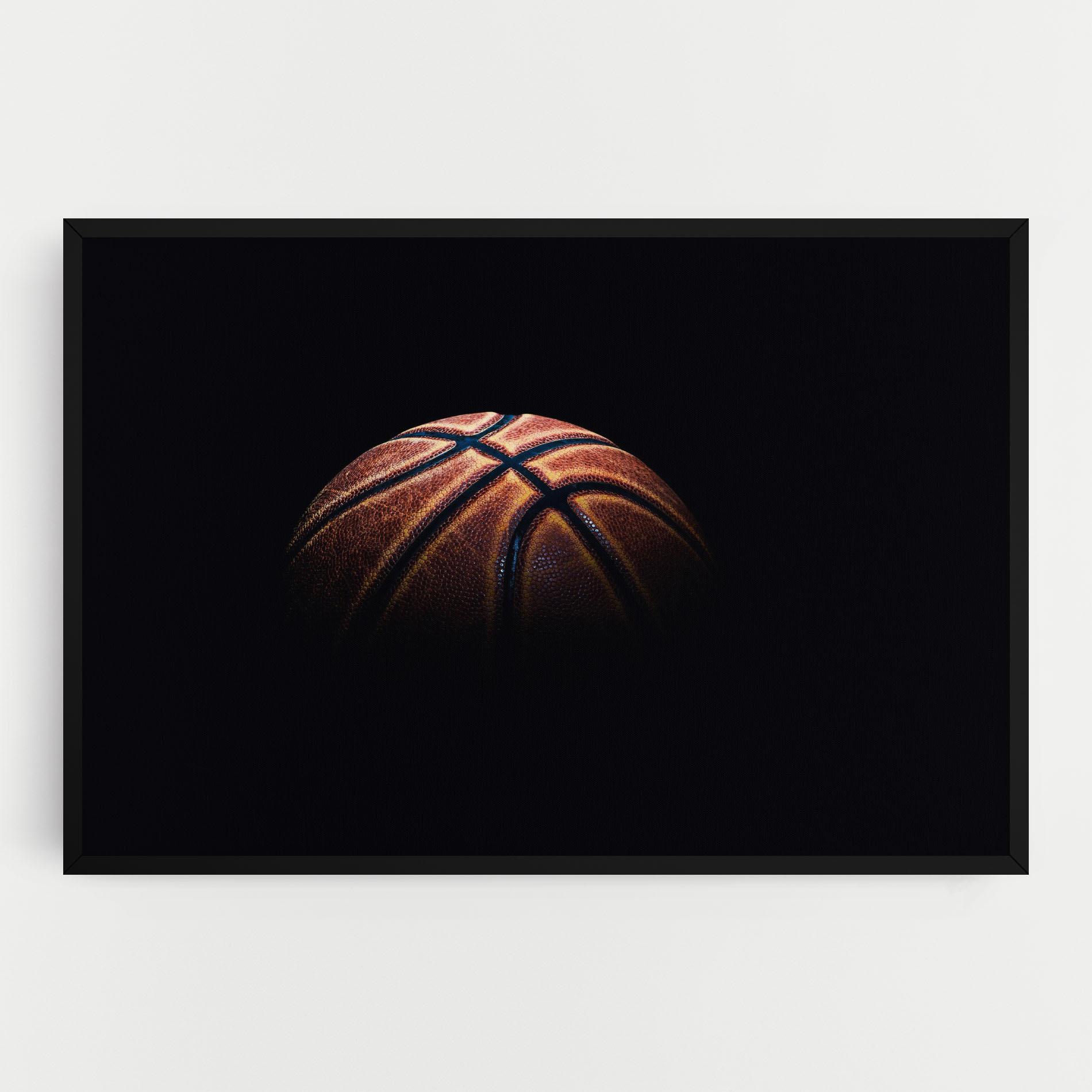 Leinwandbild Basketball Ball In Dark mockup 0