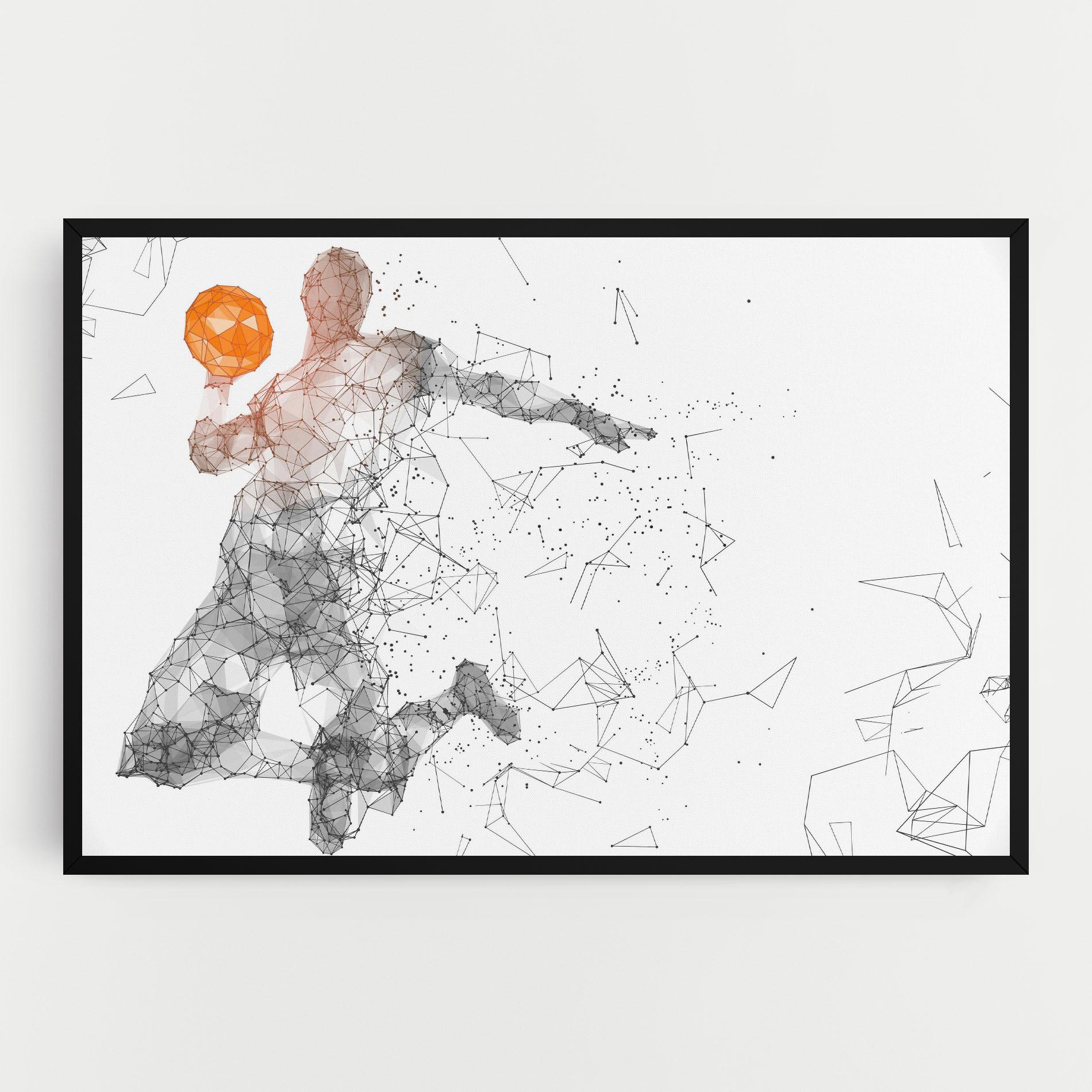 Leinwandbild Orange Line Basket mockup 0