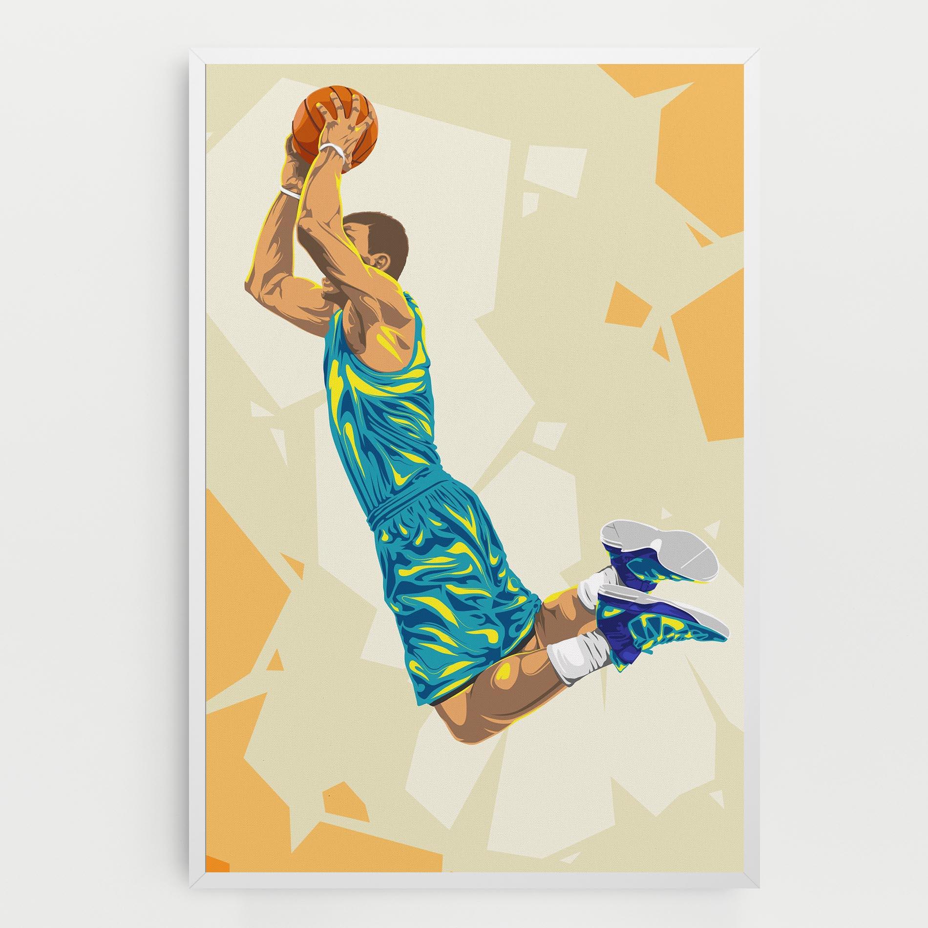 Leinwandbild Basketball Dunk Pose mockup 0