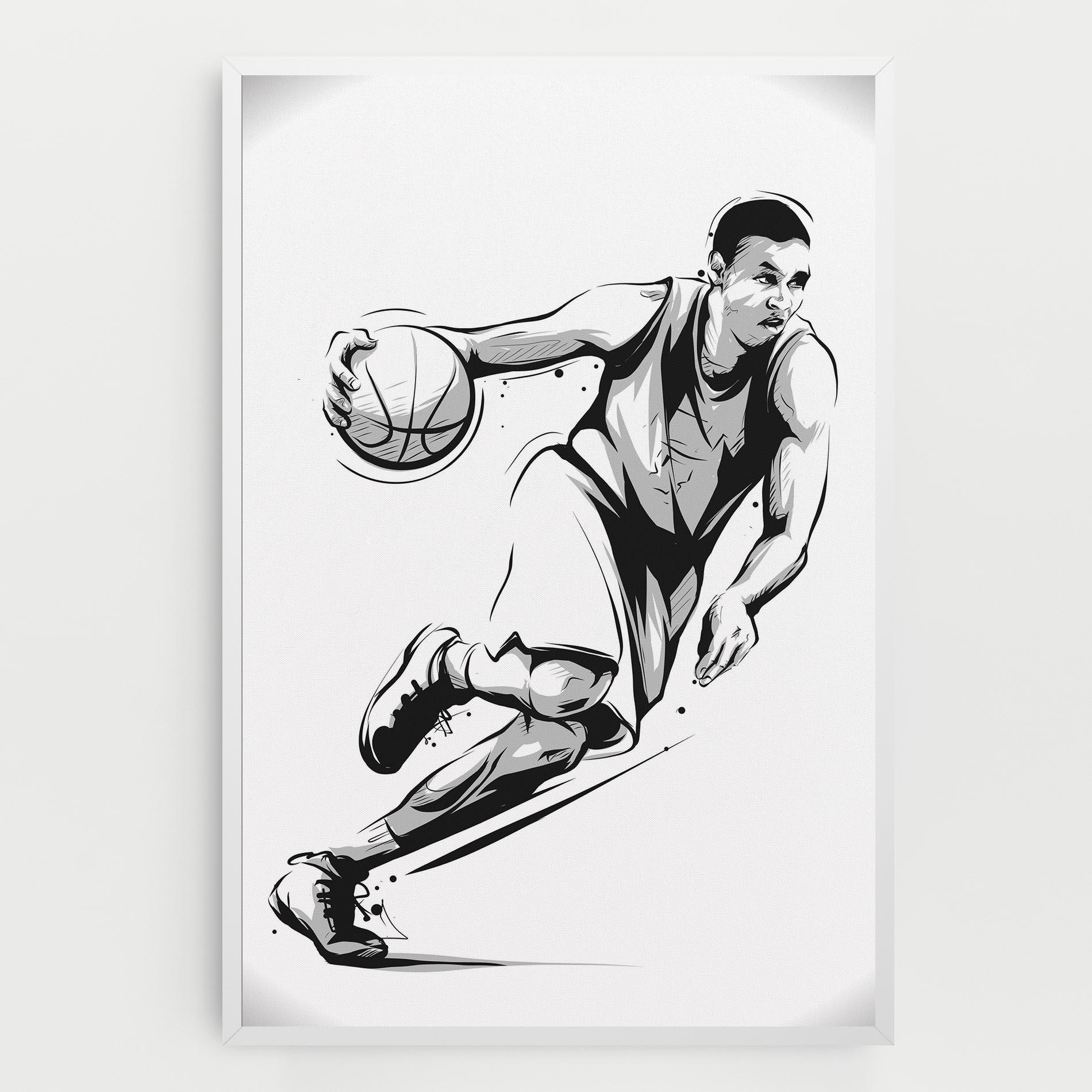 Leinwandbild Basketball Player Line mockup 0