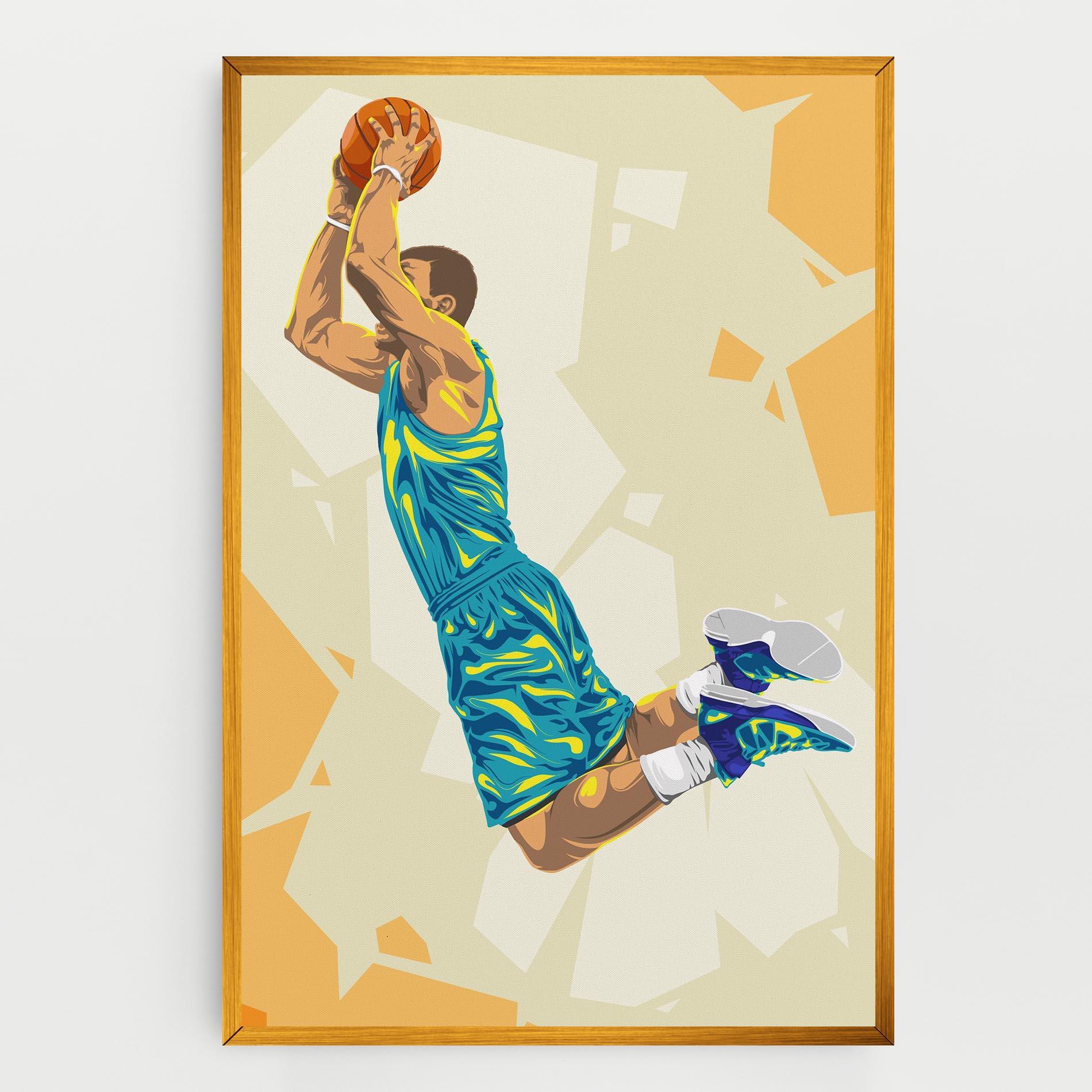 Leinwandbild Basketball Dunk Pose mockup 0