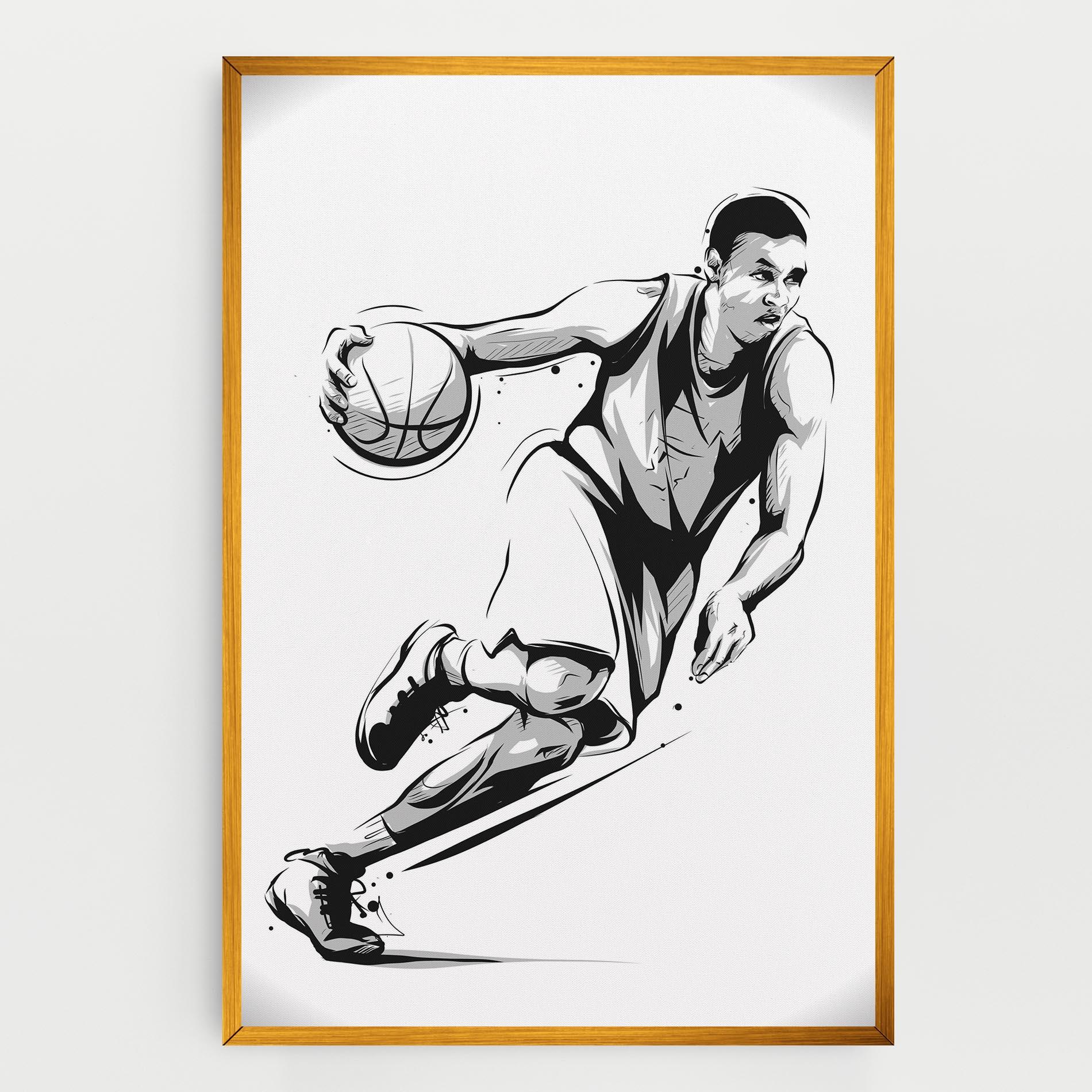 Leinwandbild Basketball Player Line mockup 0