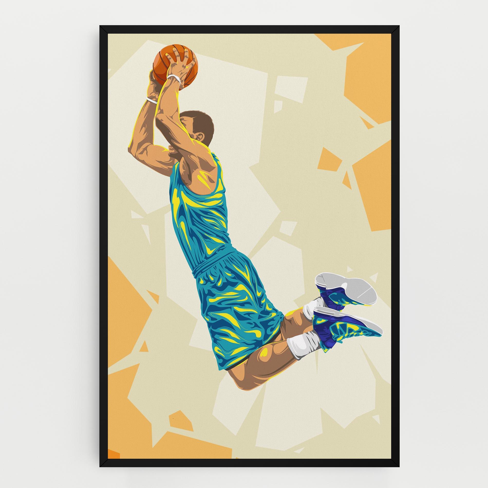 Leinwandbild Basketball Dunk Pose mockup 0