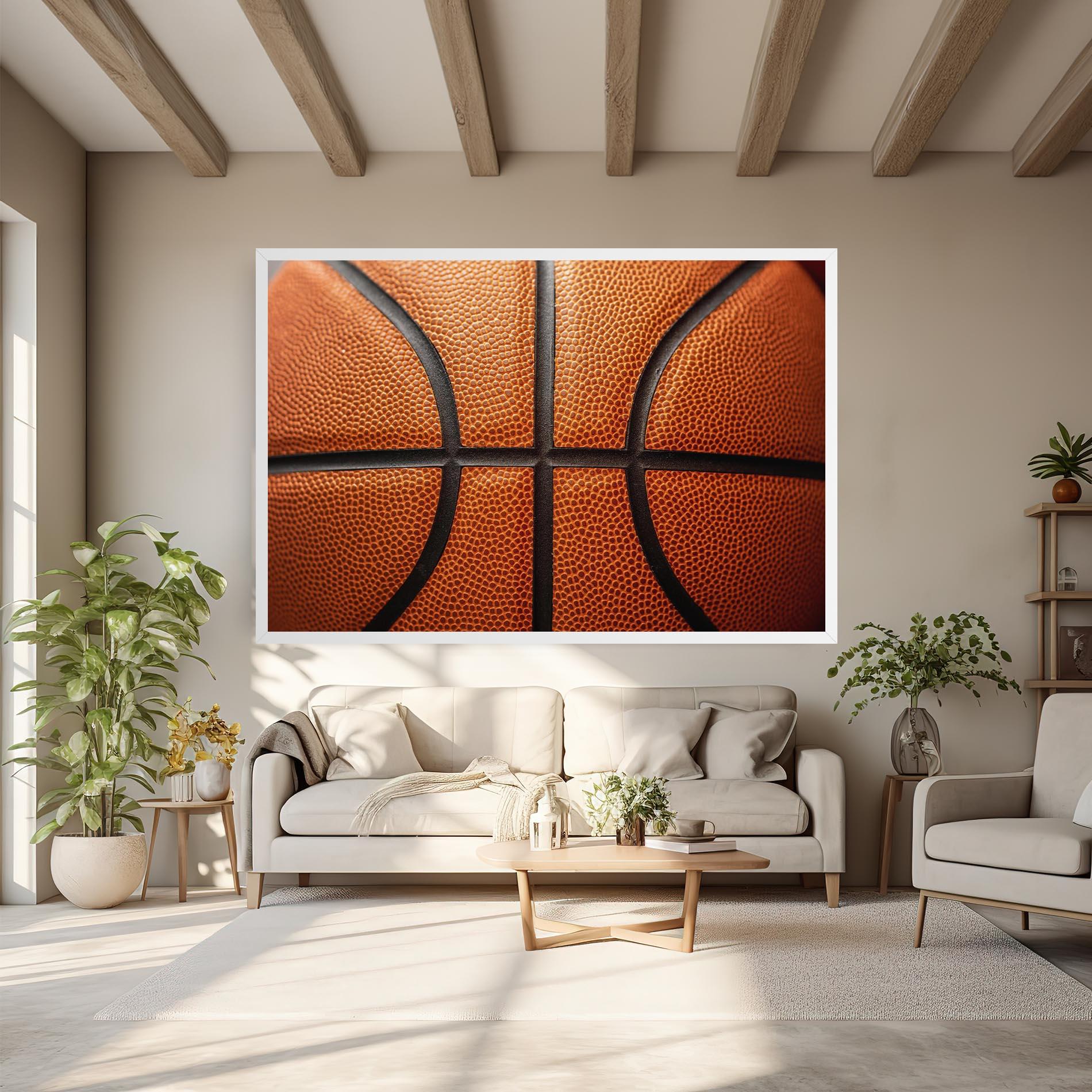 Leinwandbild Close Up Leather Basketball mockup 6