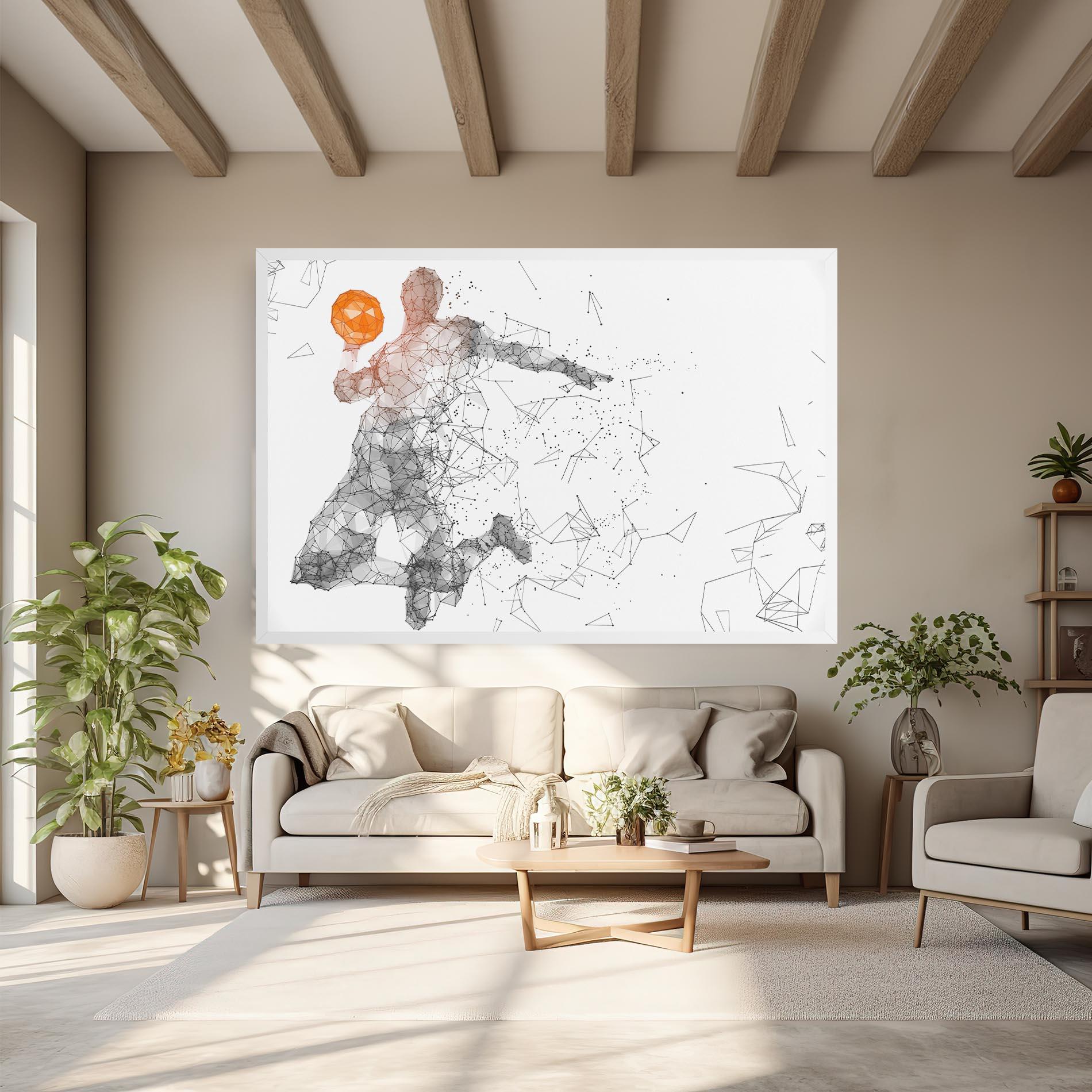 Leinwandbild Orange Line Basket mockup 6