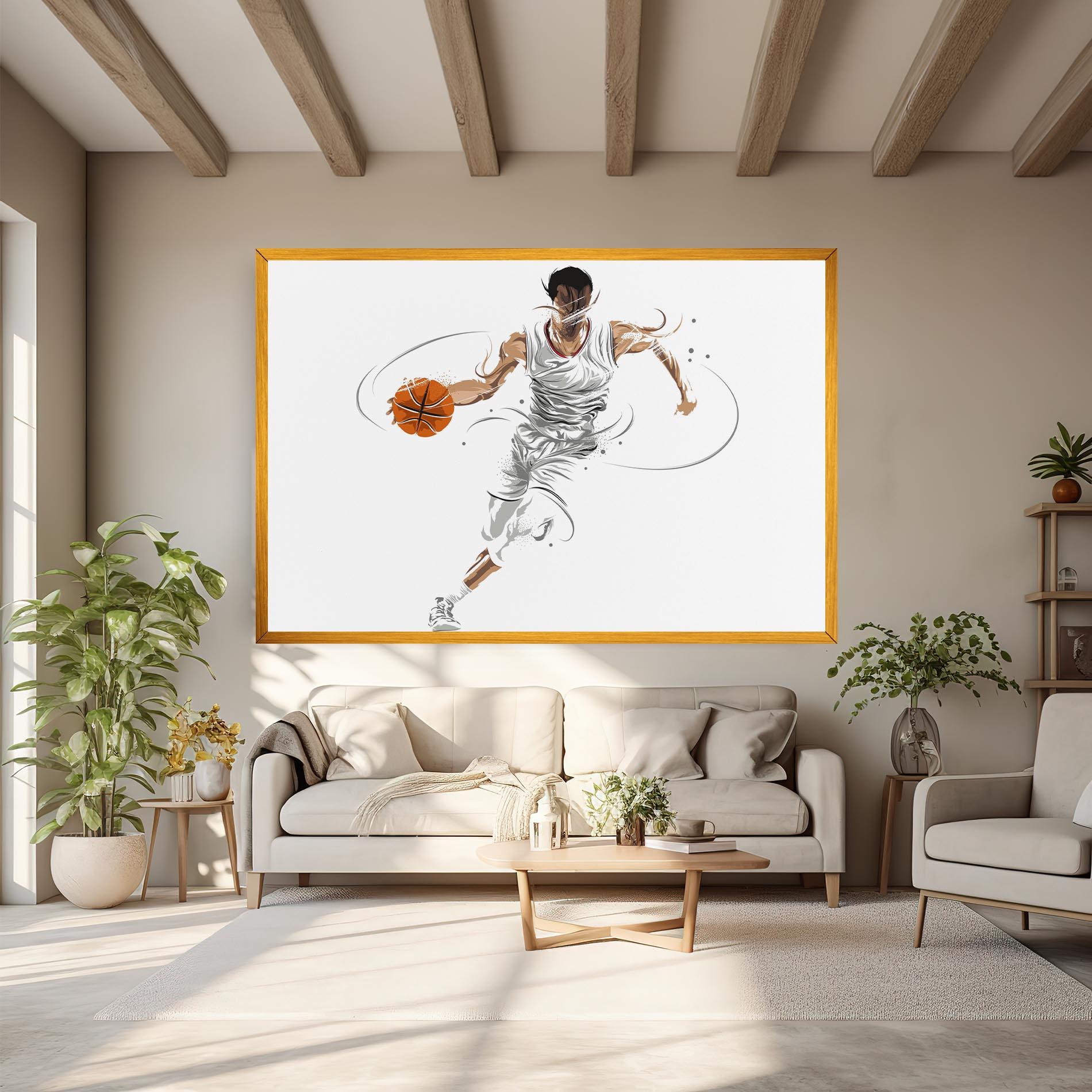 Leinwandbild Dribbling Basketbal mockup 6