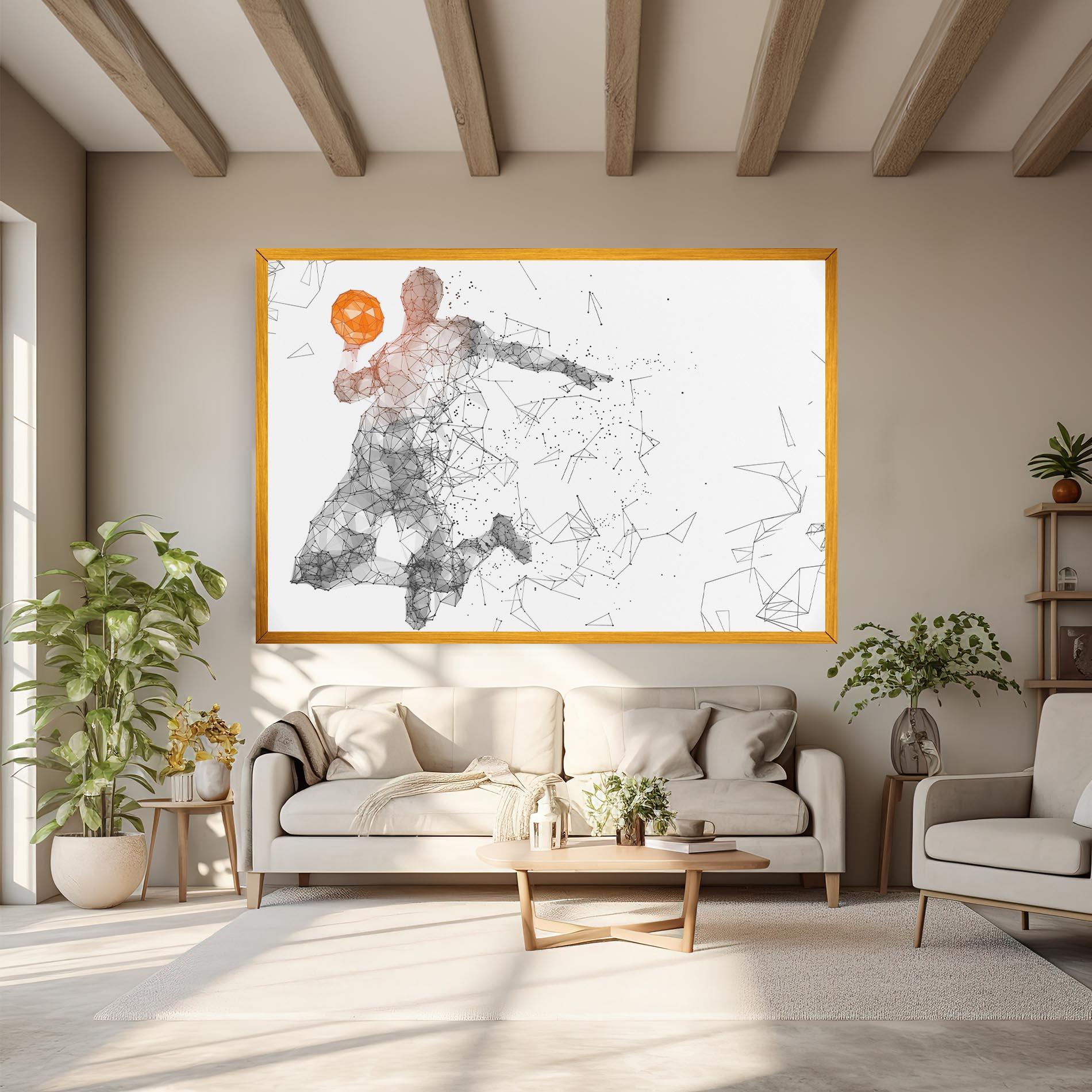 Leinwandbild Orange Line Basket mockup 6