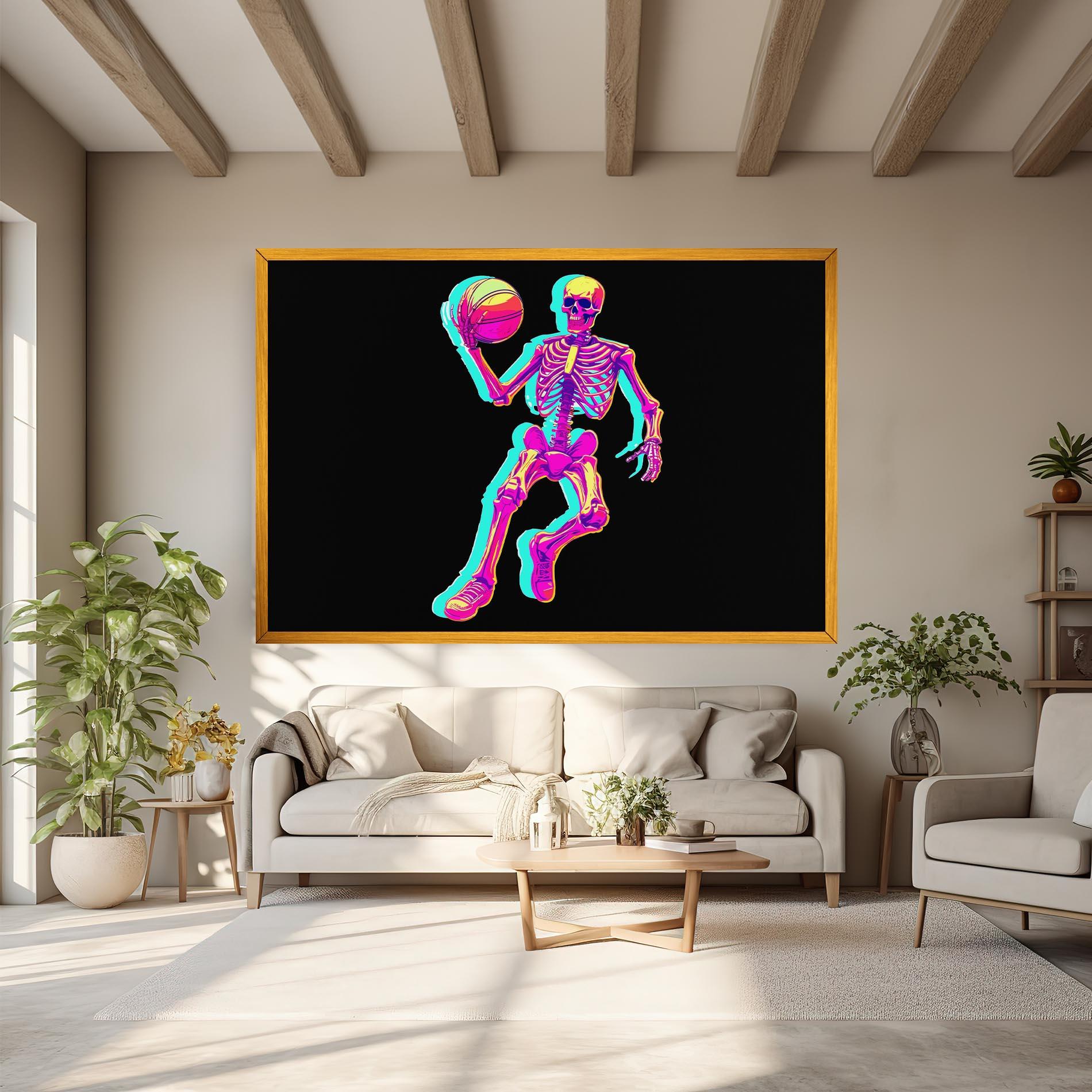Leinwandbild Skeleton Basketball mockup 6