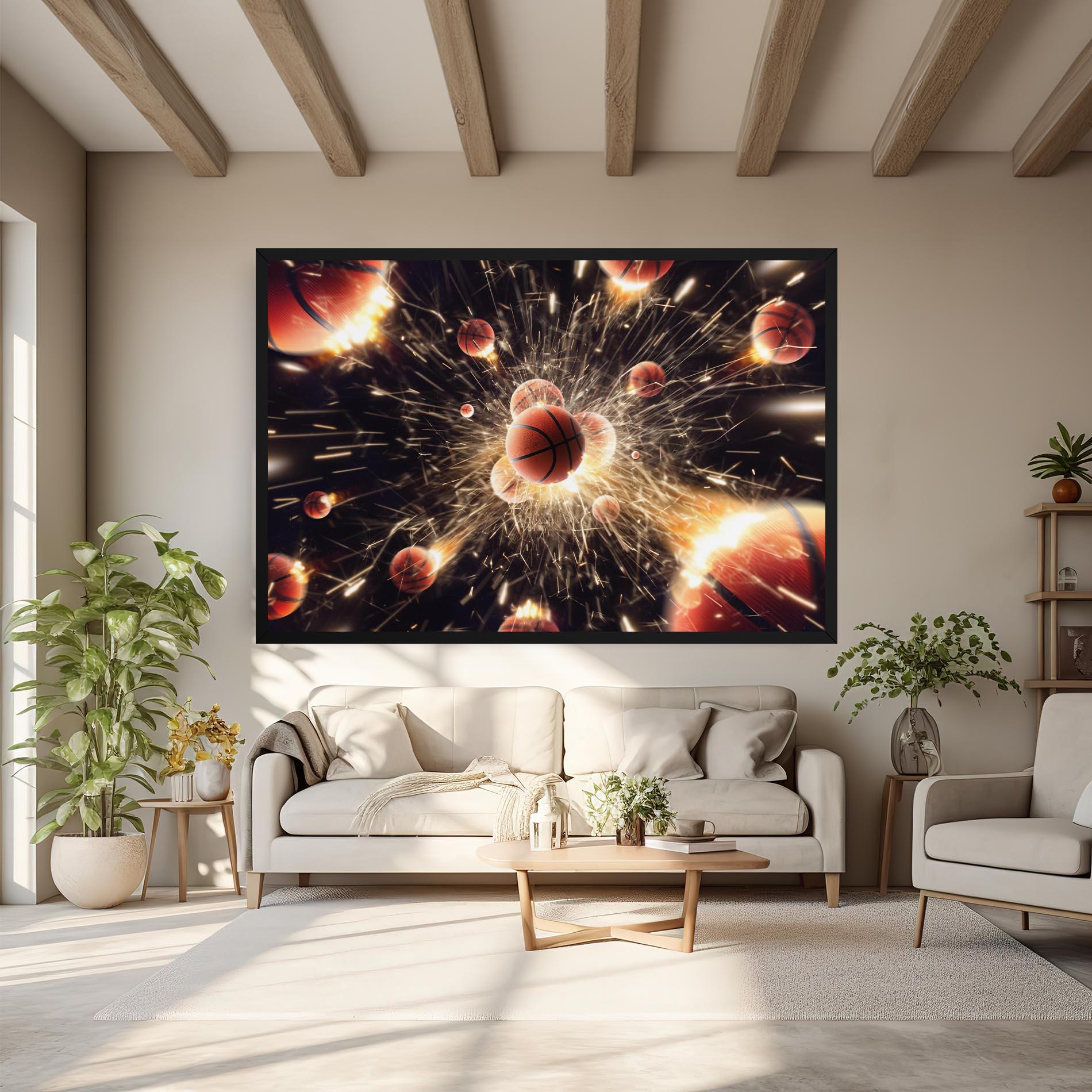 Leinwandbild Basketball Explosion mockup 6