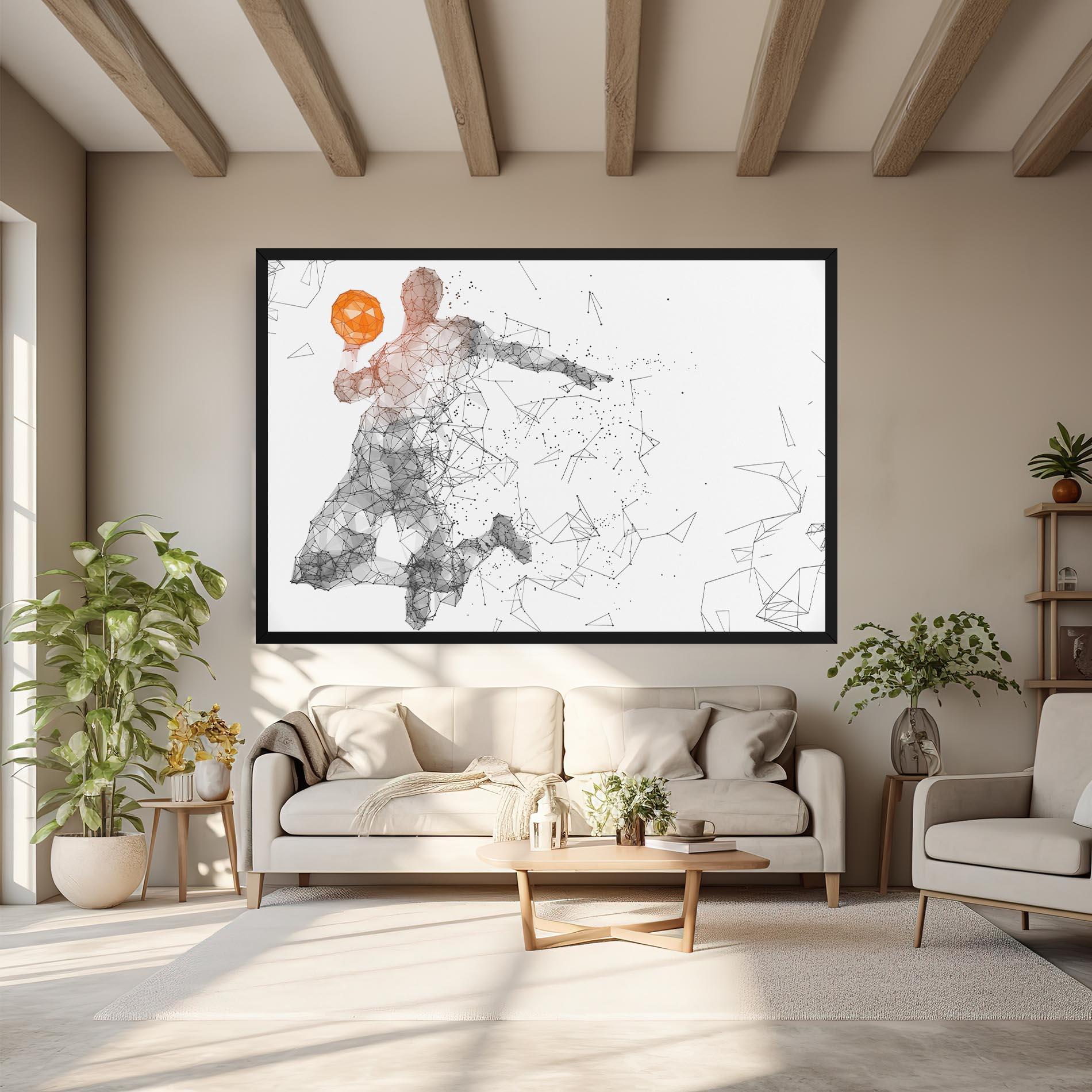 Leinwandbild Orange Line Basket mockup 6