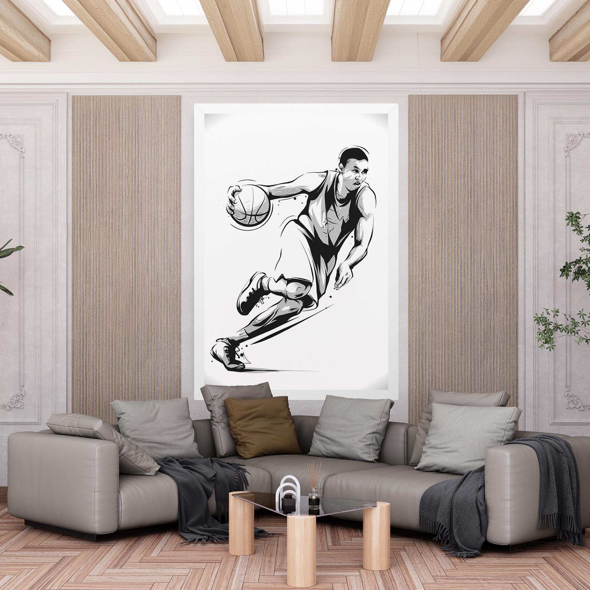 Leinwandbild Basketball Player Line mockup 6