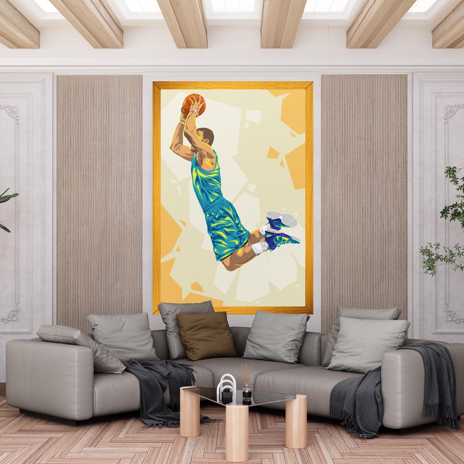 Leinwandbild Basketball Dunk Pose mockup 6