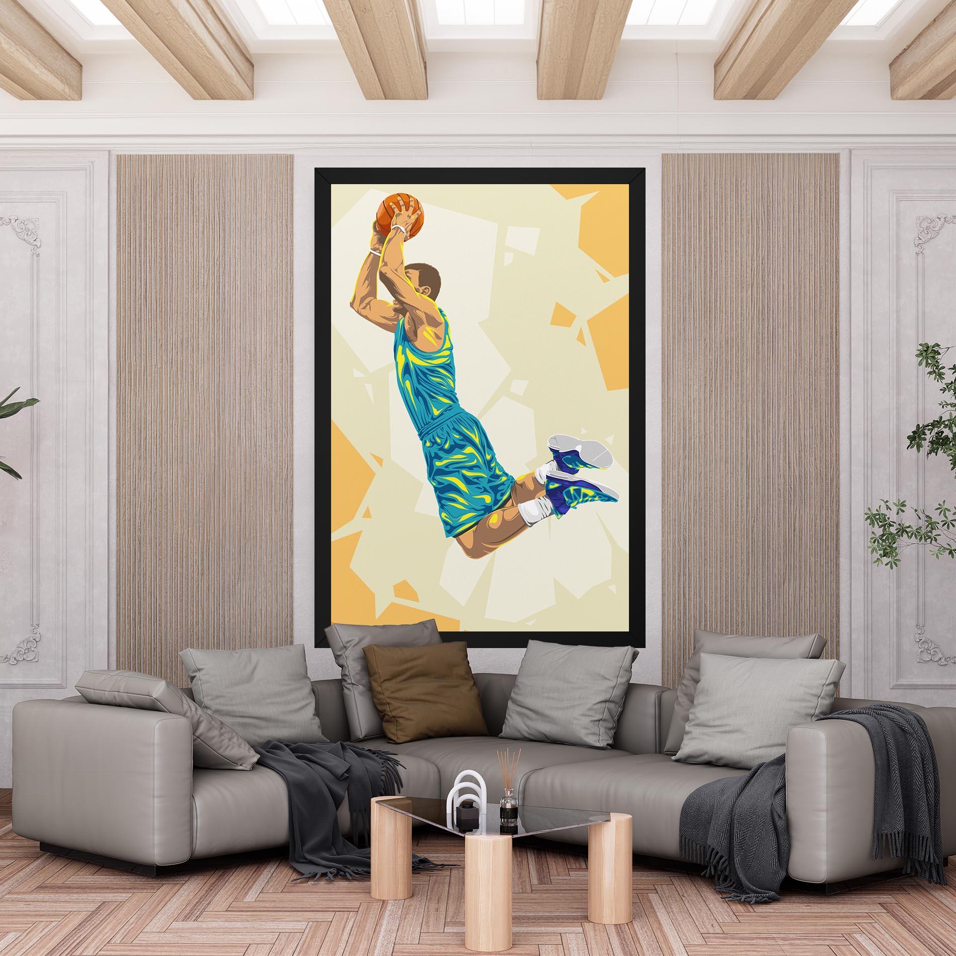 Leinwandbild Basketball Dunk Pose mockup 6