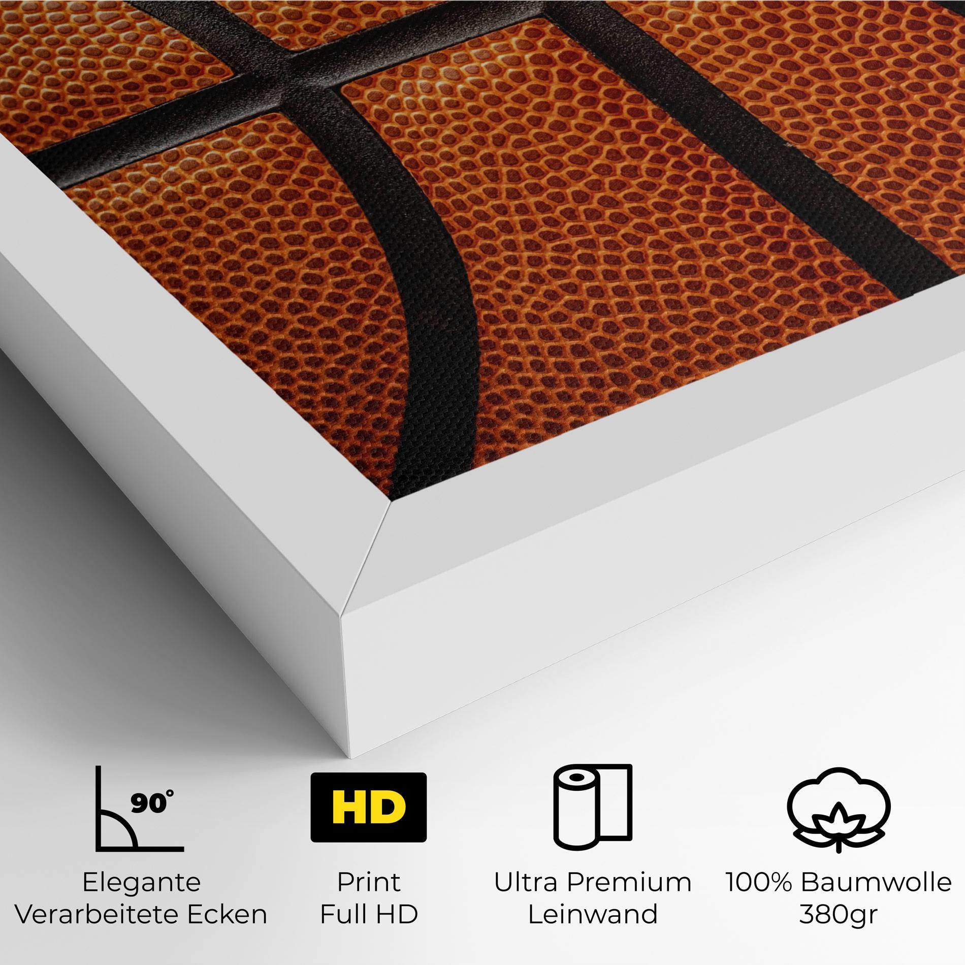 Leinwandbild Close Up Leather Basketball mockup 4