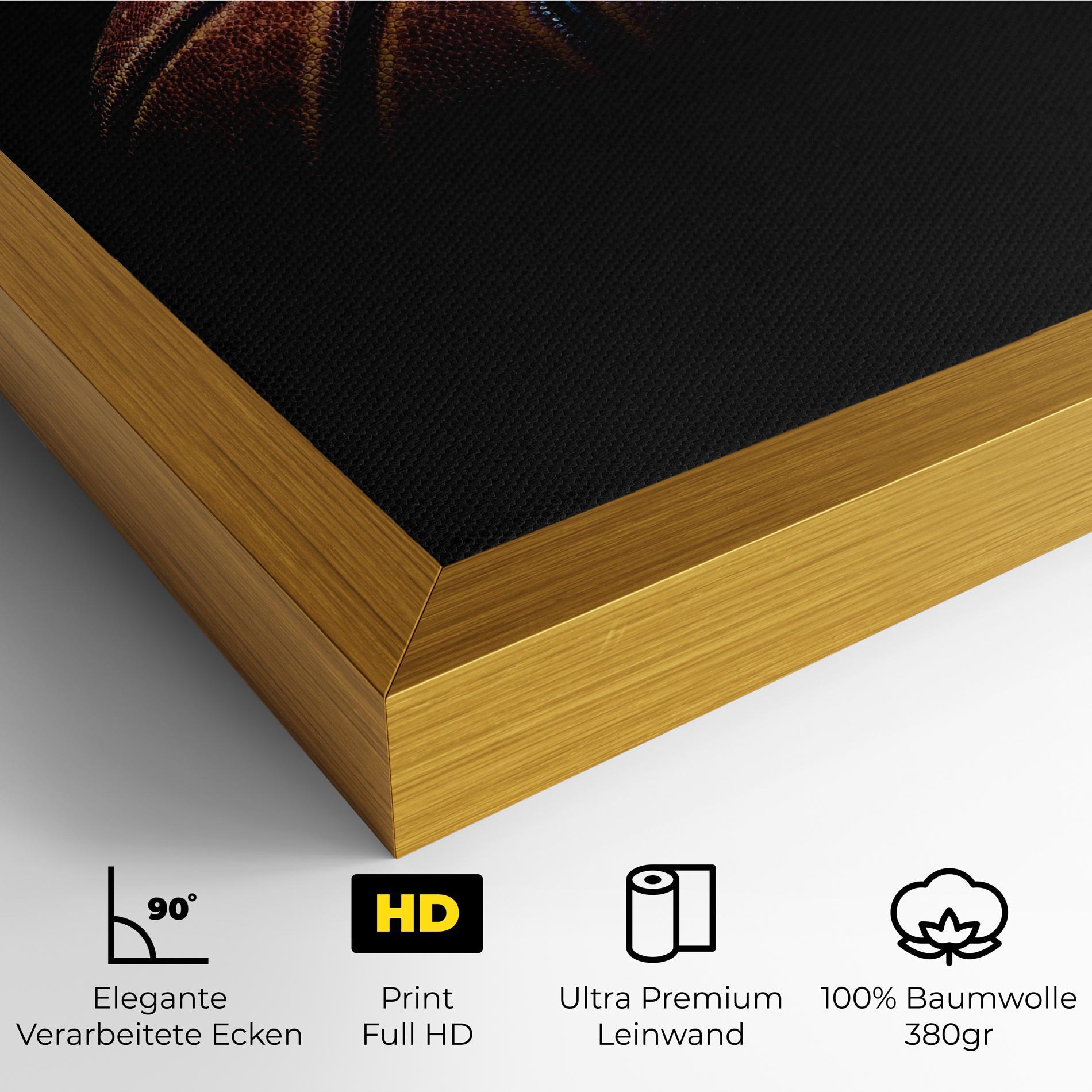 Leinwandbild Basketball Ball In Dark mockup 4