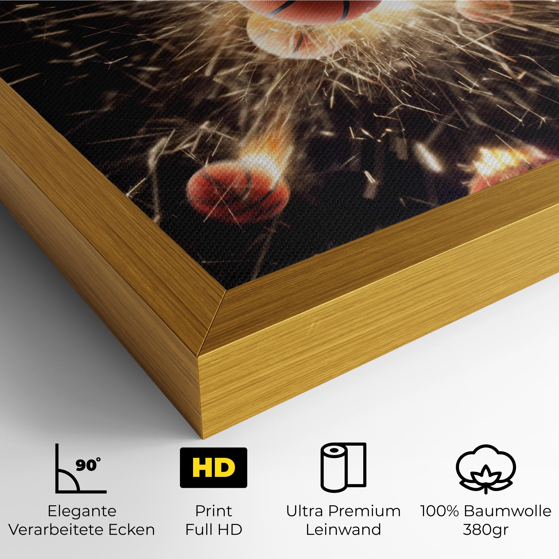 Leinwandbild Basketball Explosion mockup 4