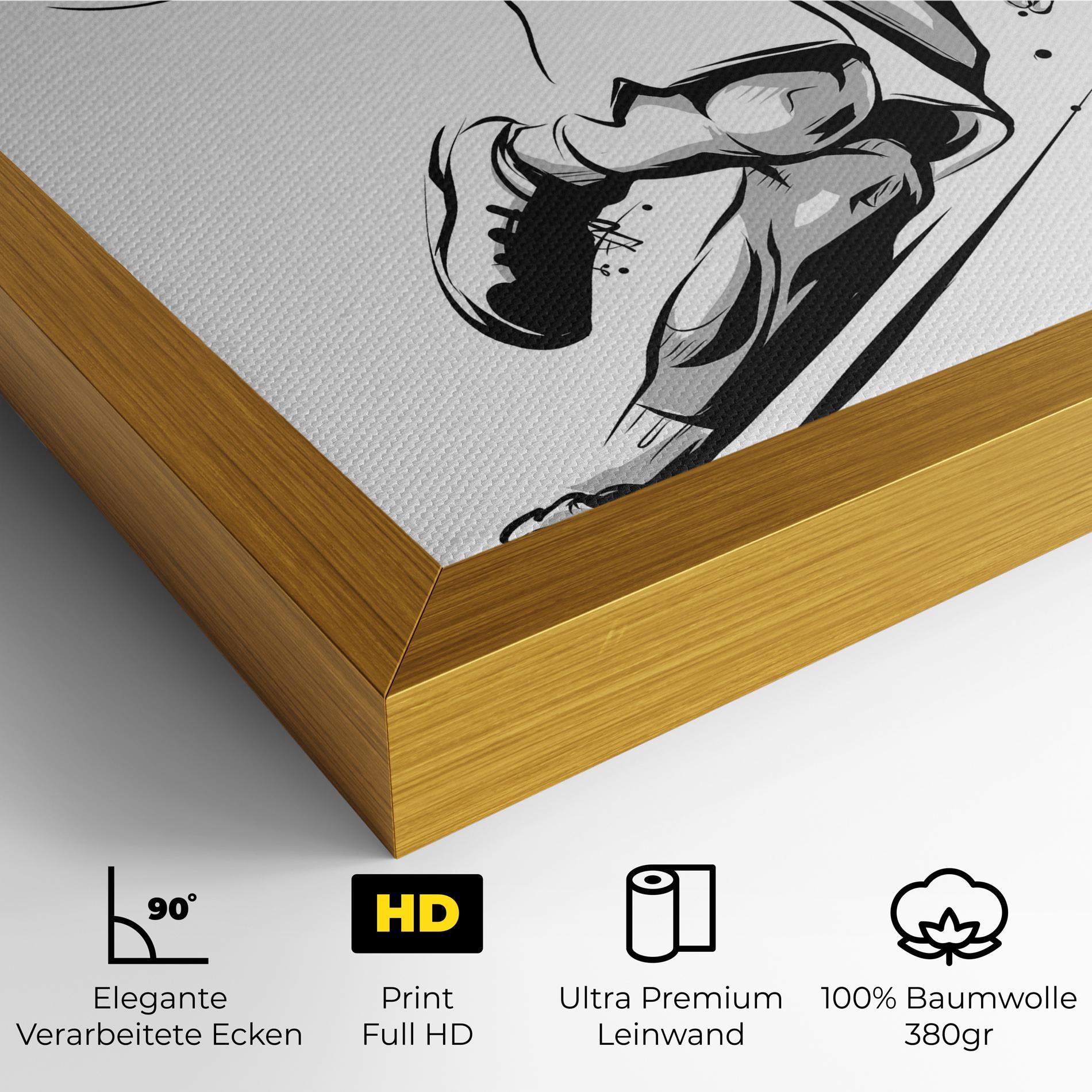 Leinwandbild Basketball Player Line mockup 4