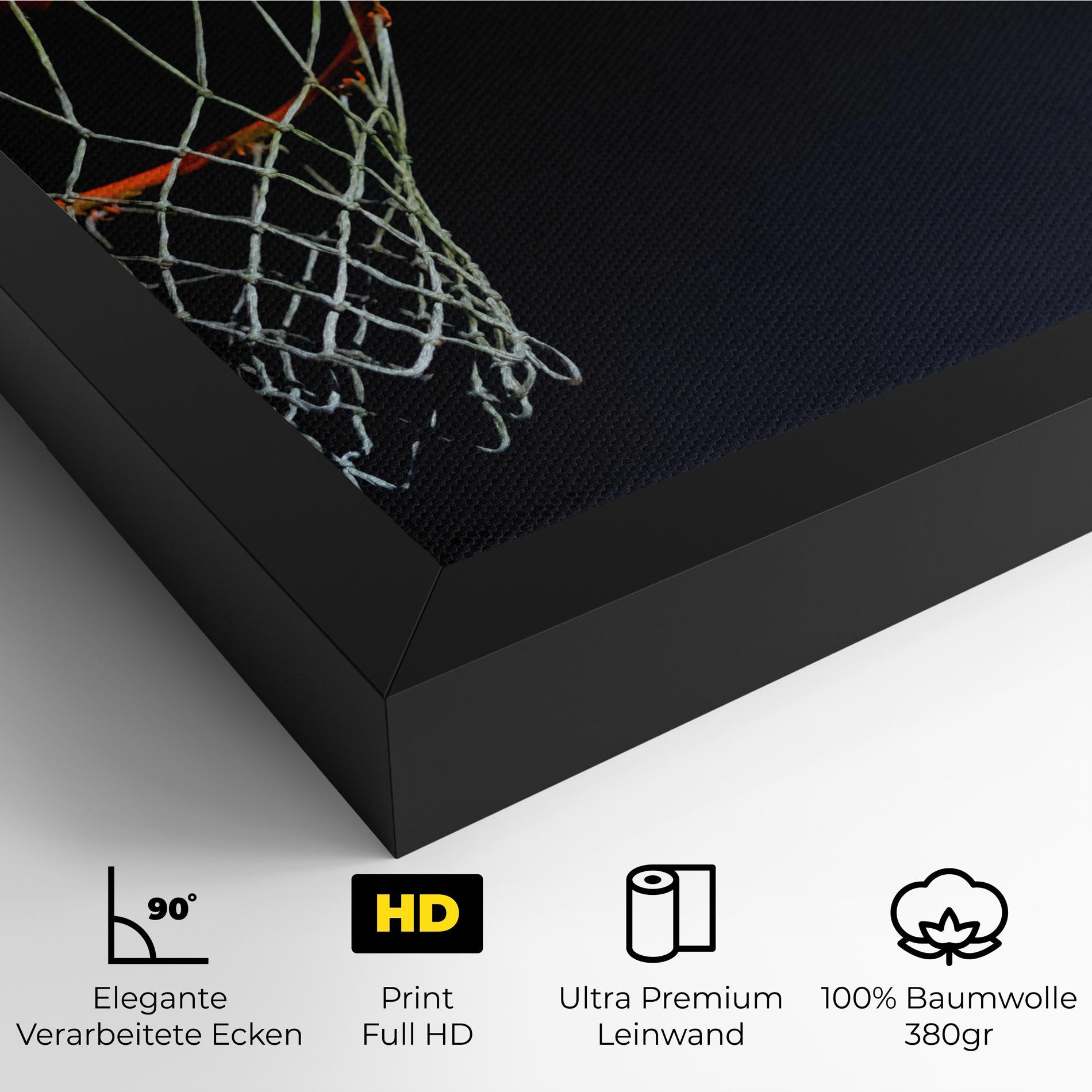 Leinwandbild Basketball Hoop On Black mockup 4