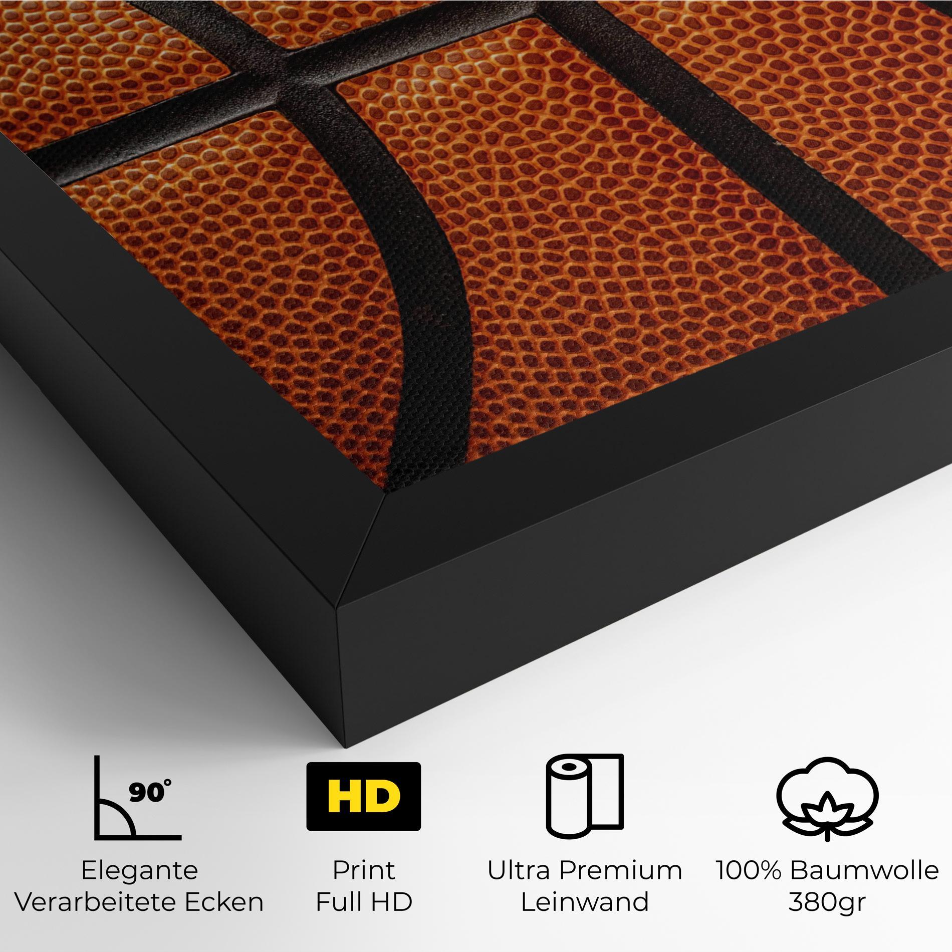 Leinwandbild Close Up Leather Basketball mockup 4