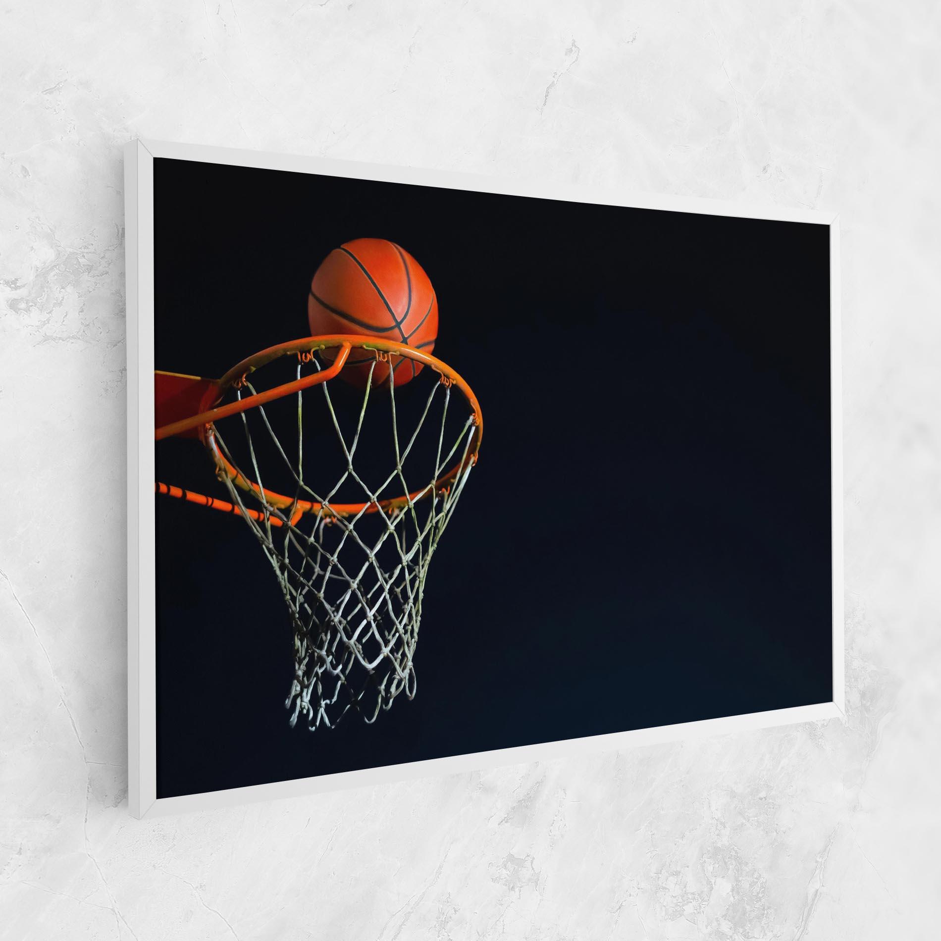 Leinwandbild Basketball Hoop On Black mockup 1