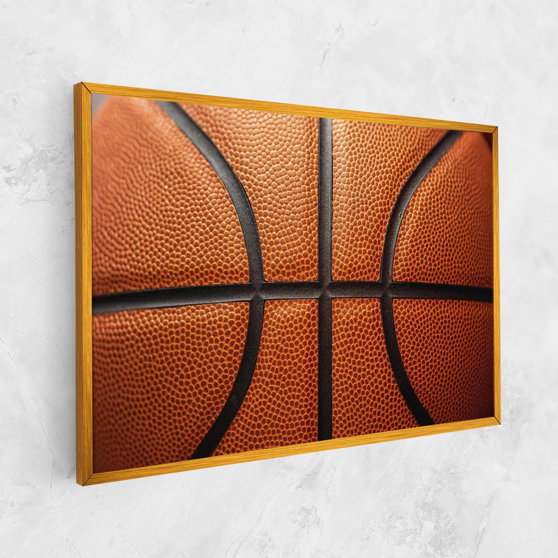 Leinwandbild Close Up Leather Basketball mockup 1