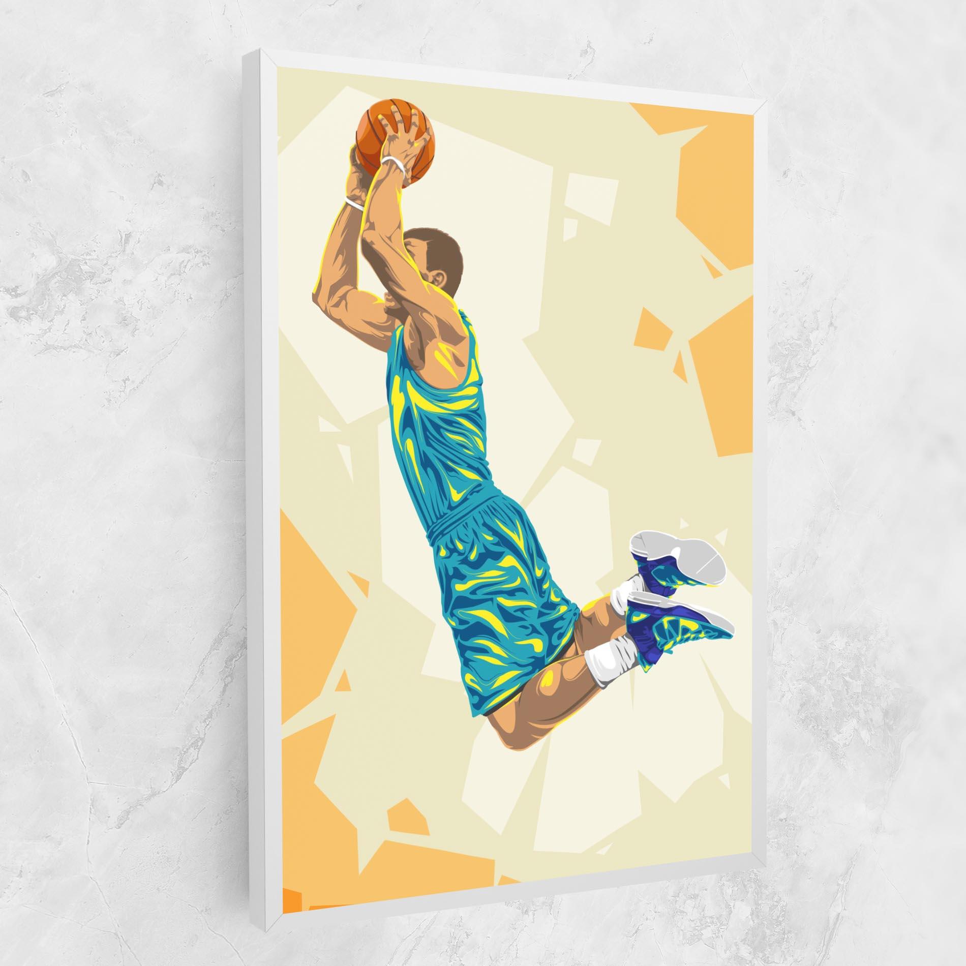Leinwandbild Basketball Dunk Pose mockup 1