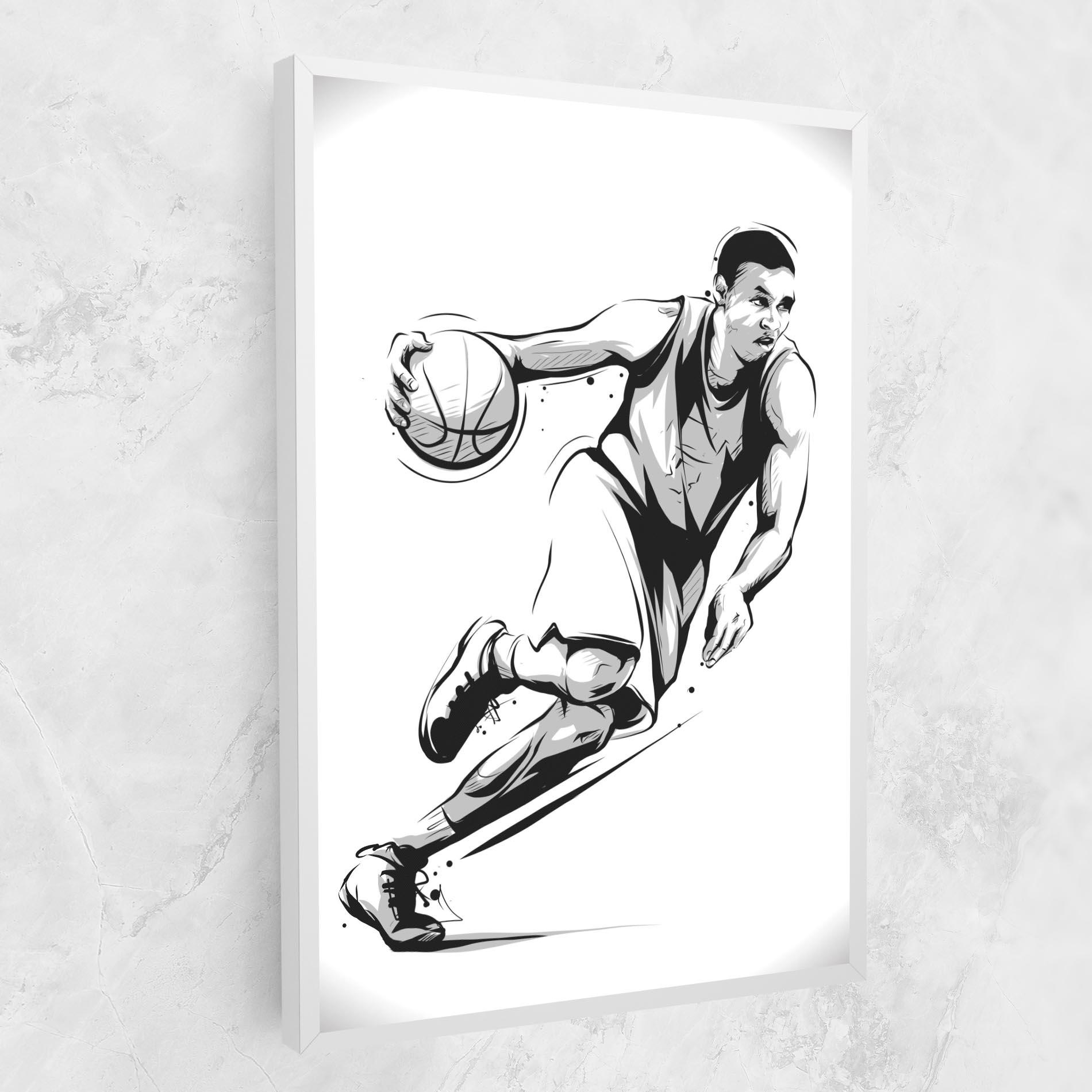 Leinwandbild Basketball Player Line mockup 1