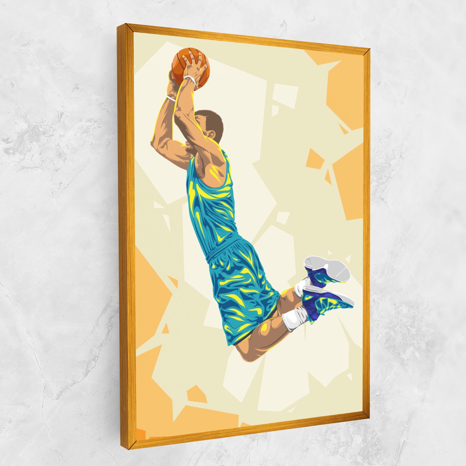 Leinwandbild Basketball Dunk Pose mockup 1