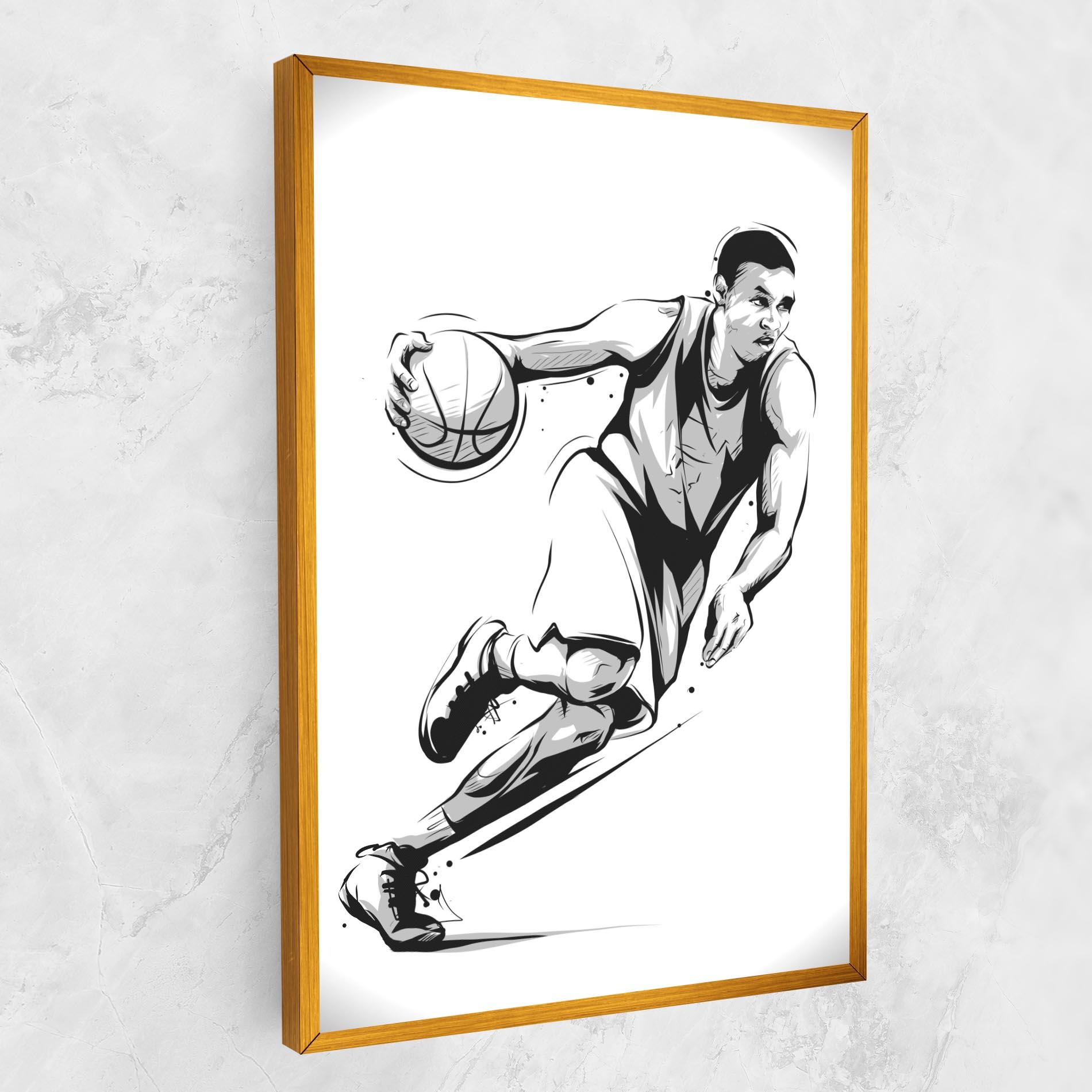 Leinwandbild Basketball Player Line mockup 1