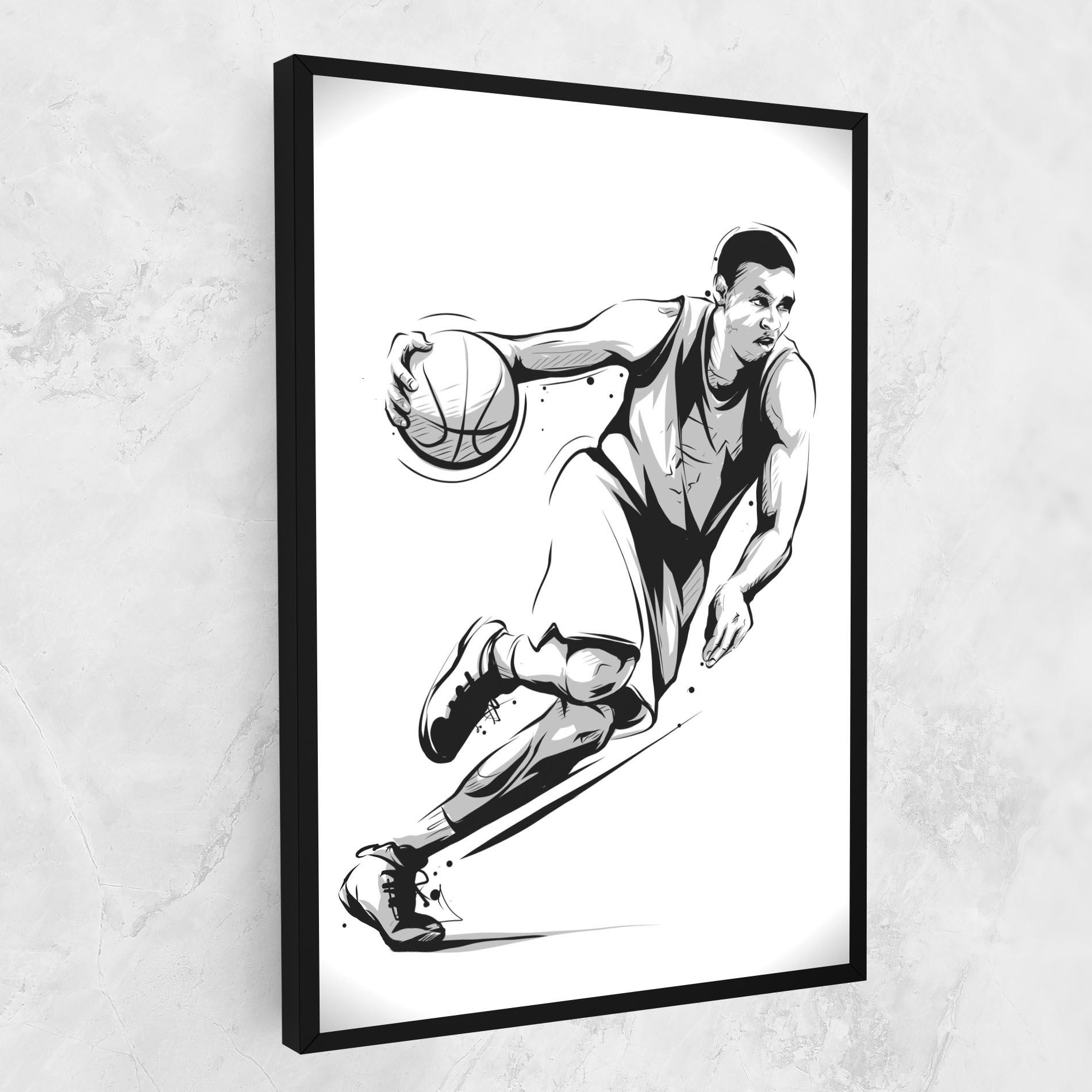 Leinwandbild Basketball Player Line mockup 1