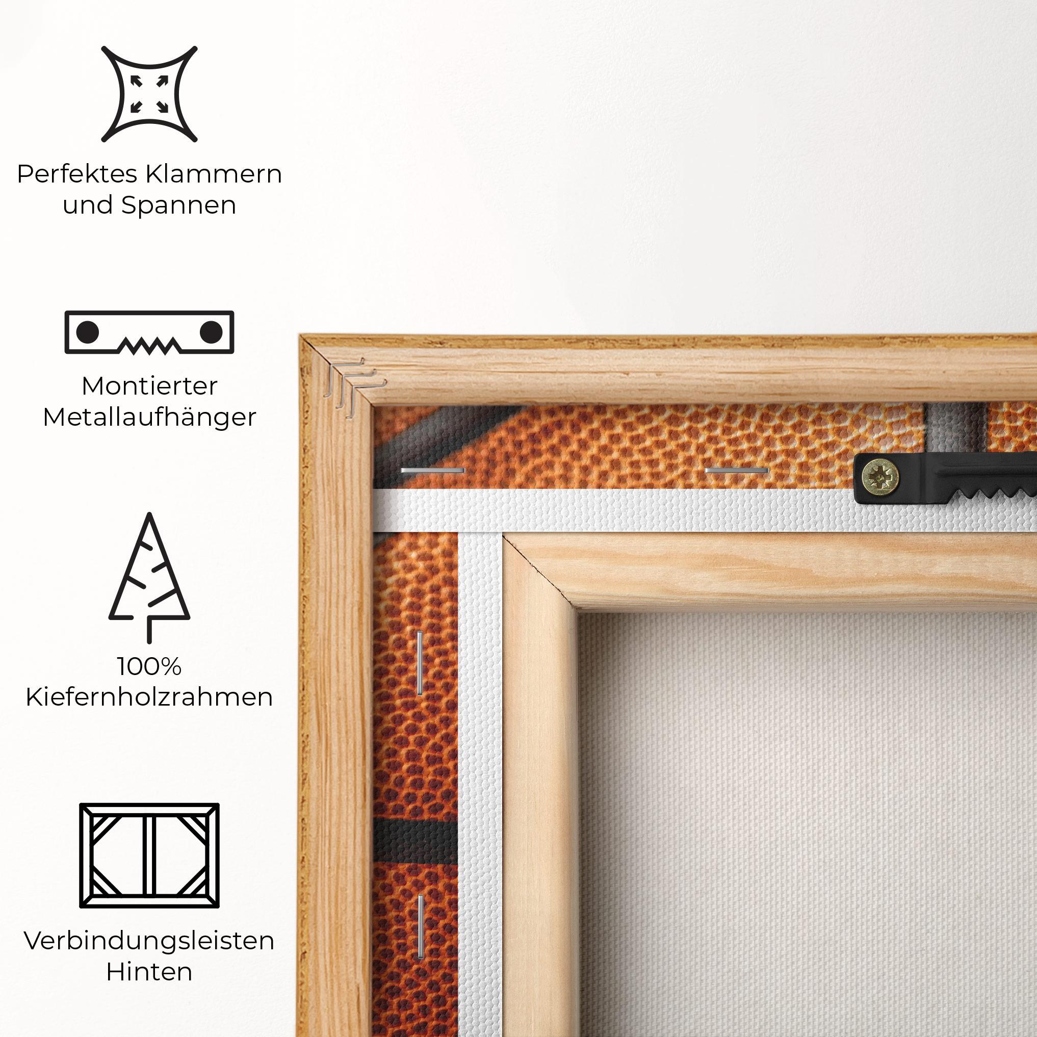 Leinwandbild Close Up Leather Basketball mockup 5