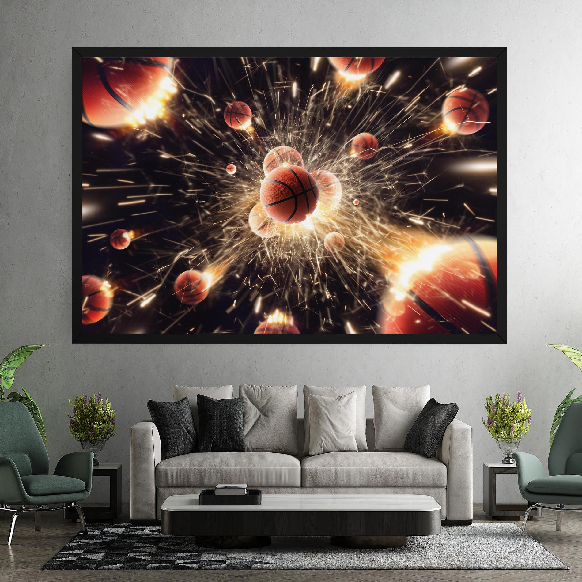 Leinwandbild Basketball Explosion mockup 7