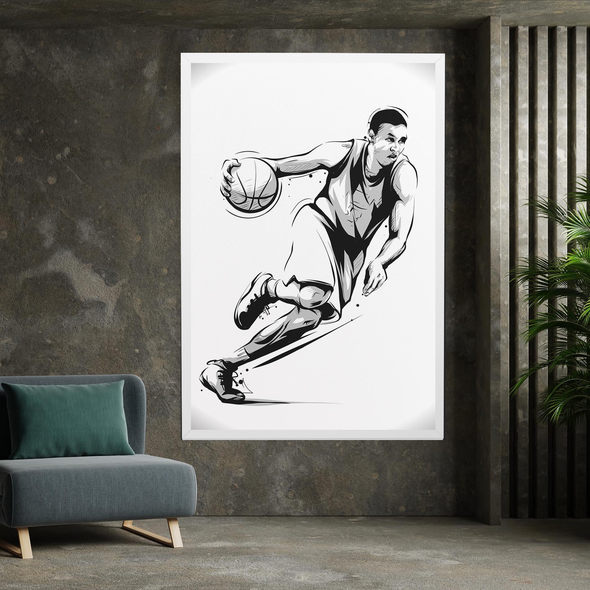 Leinwandbild Basketball Player Line mockup 7