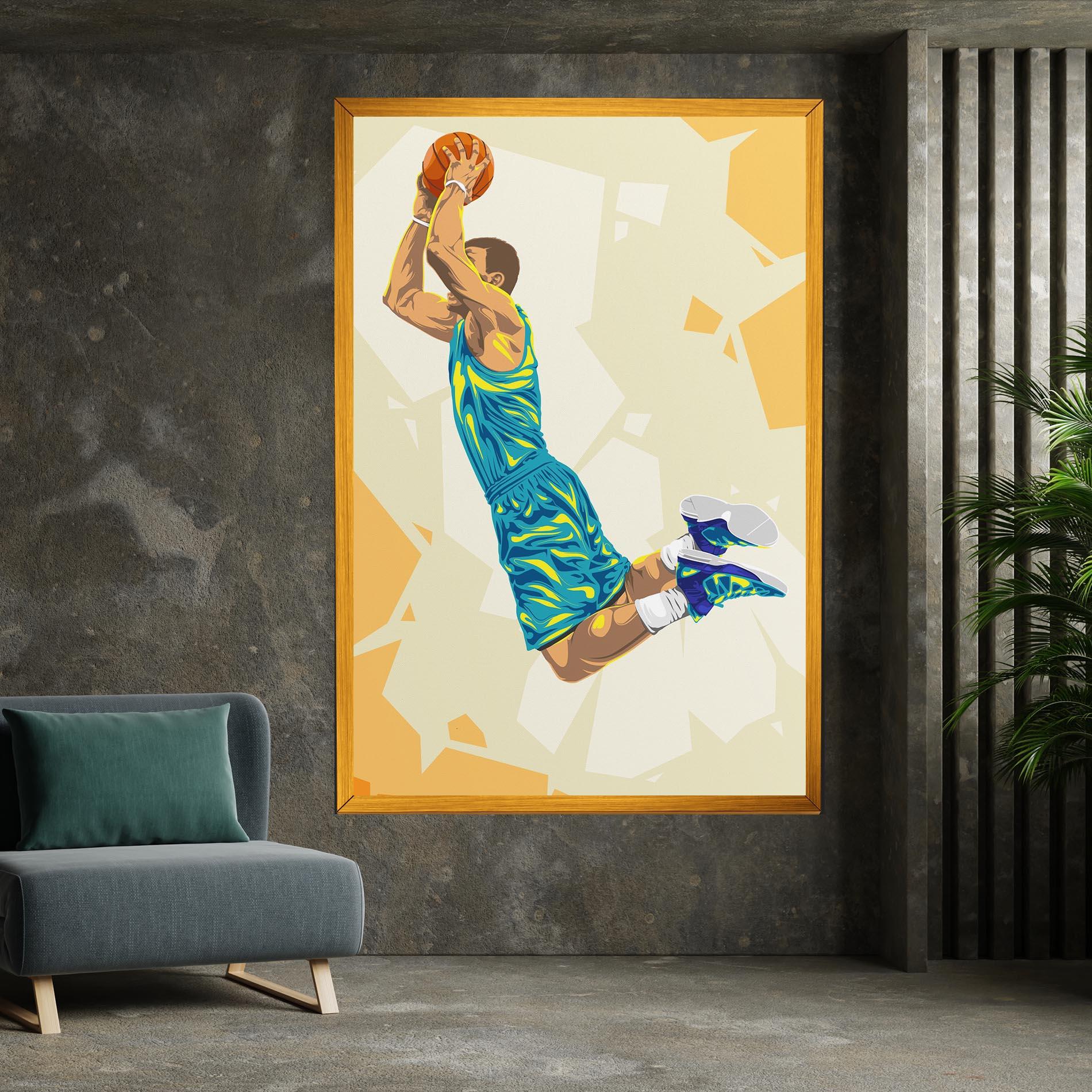Leinwandbild Basketball Dunk Pose mockup 7